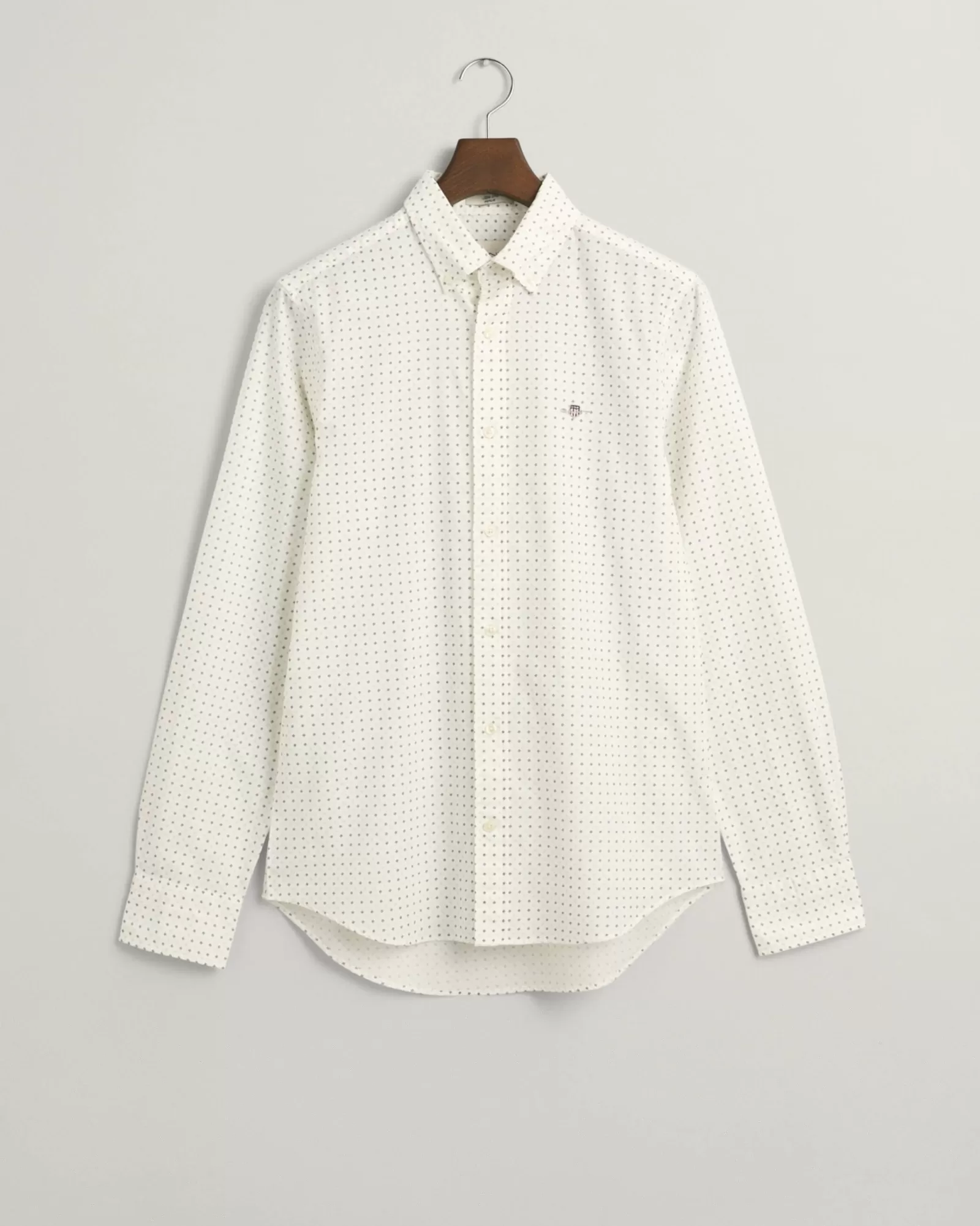 Men GANT Shirts*Slim Fit Micro Print Shirt EGGSHELL