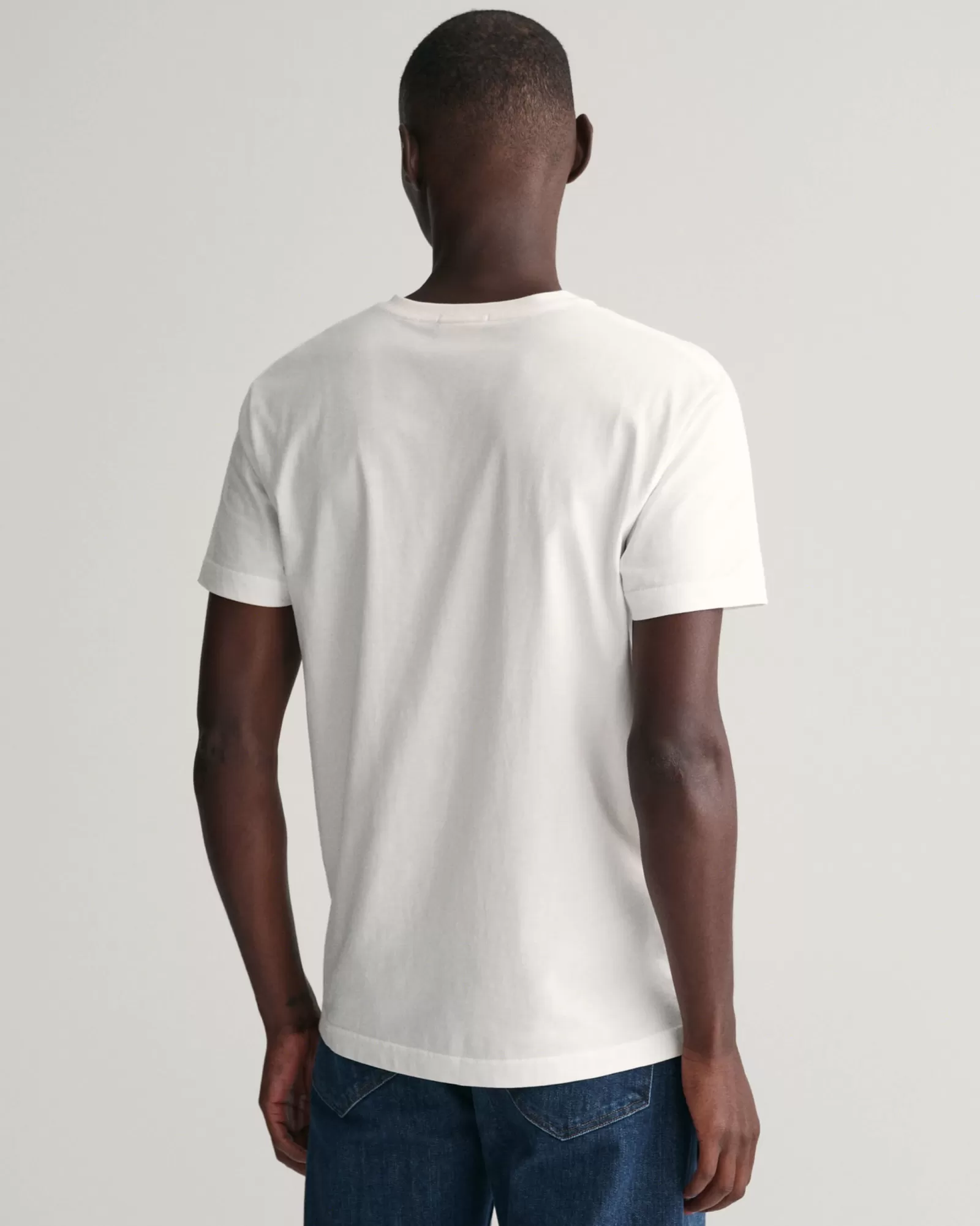 Men GANT T-Shirts*Slim Fit Shield V-Neck T-Shirt WHITE