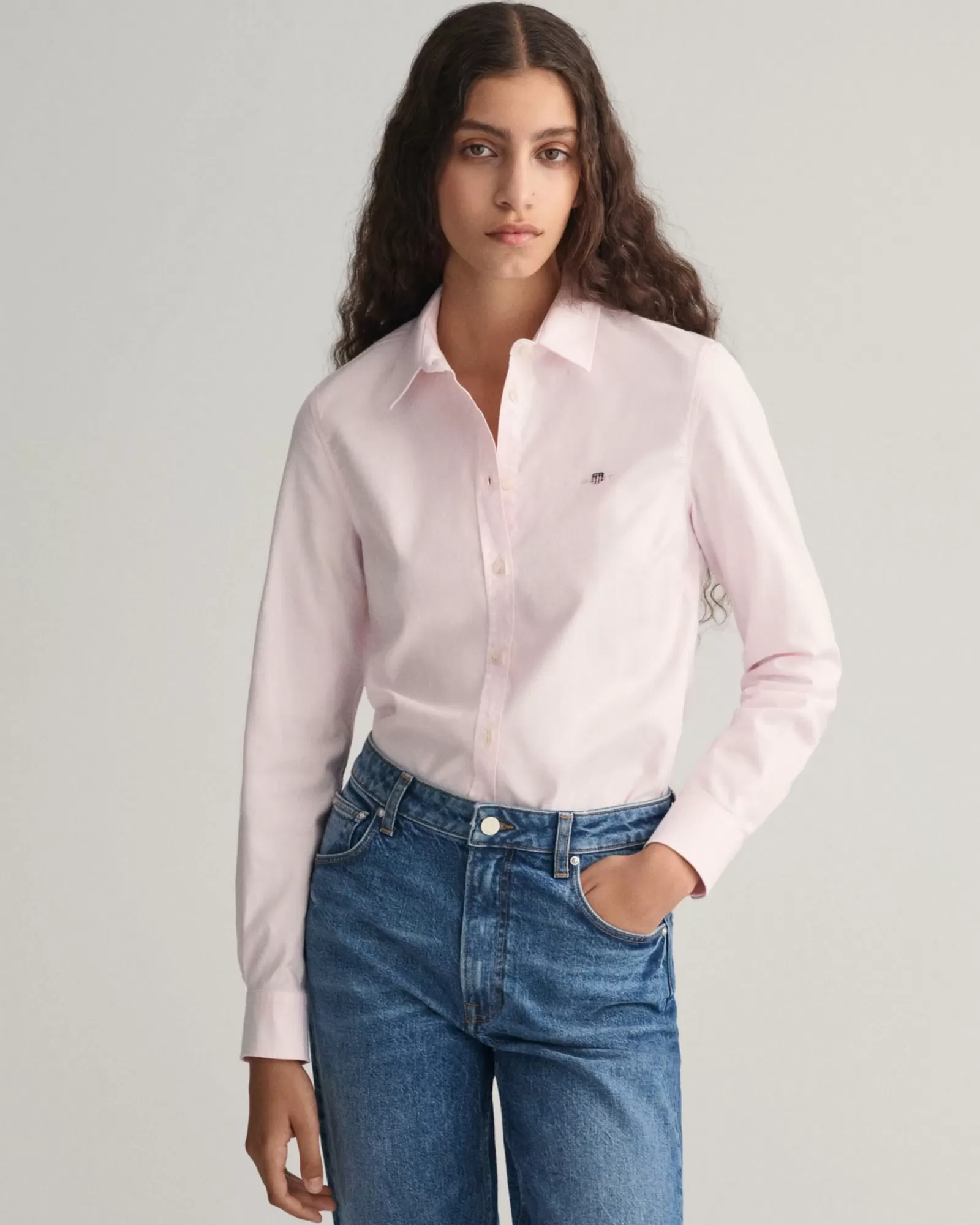 Women GANT Shirts*Slim Fit Stretch Oxford Shirt LIGHT PINK