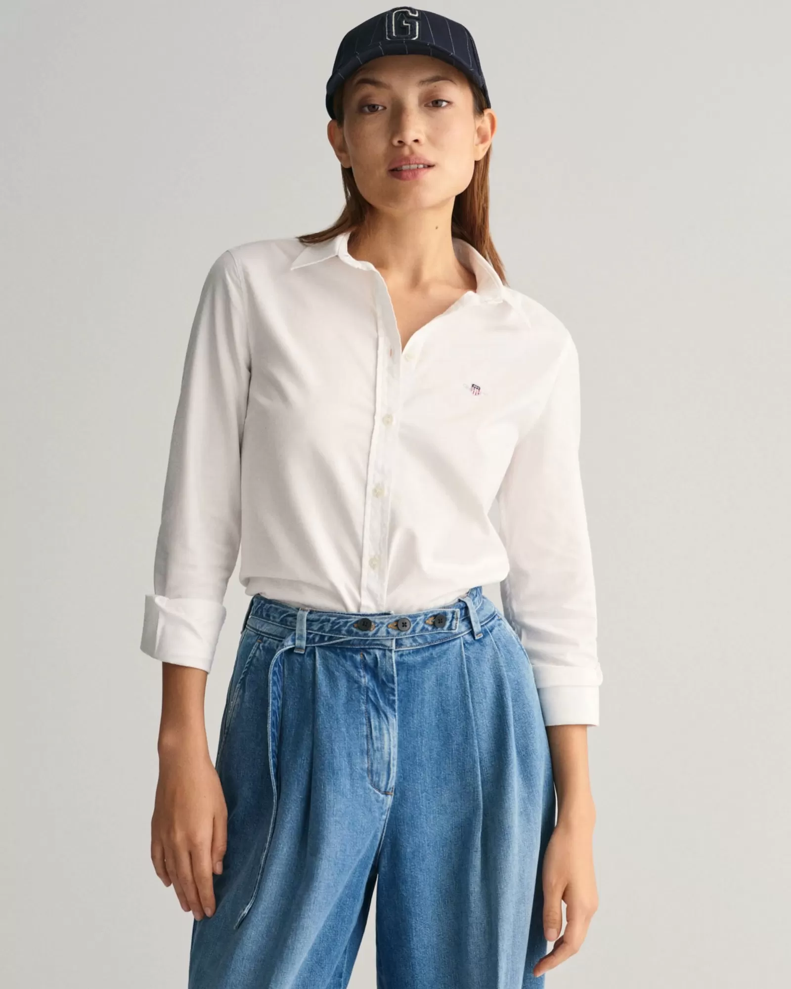 Women GANT Shirts*Slim Fit Stretch Oxford Shirt WHITE