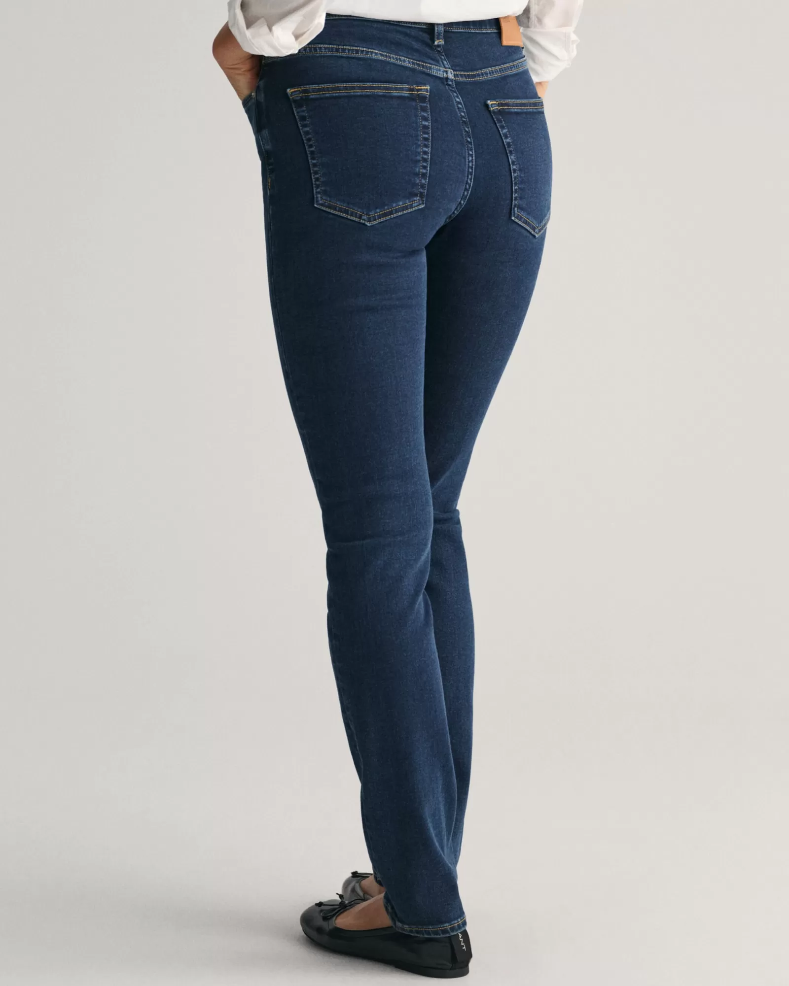 Women GANT Jeans*Slim Fit Super Stretch Jeans DARK BLUE BROKEN IN