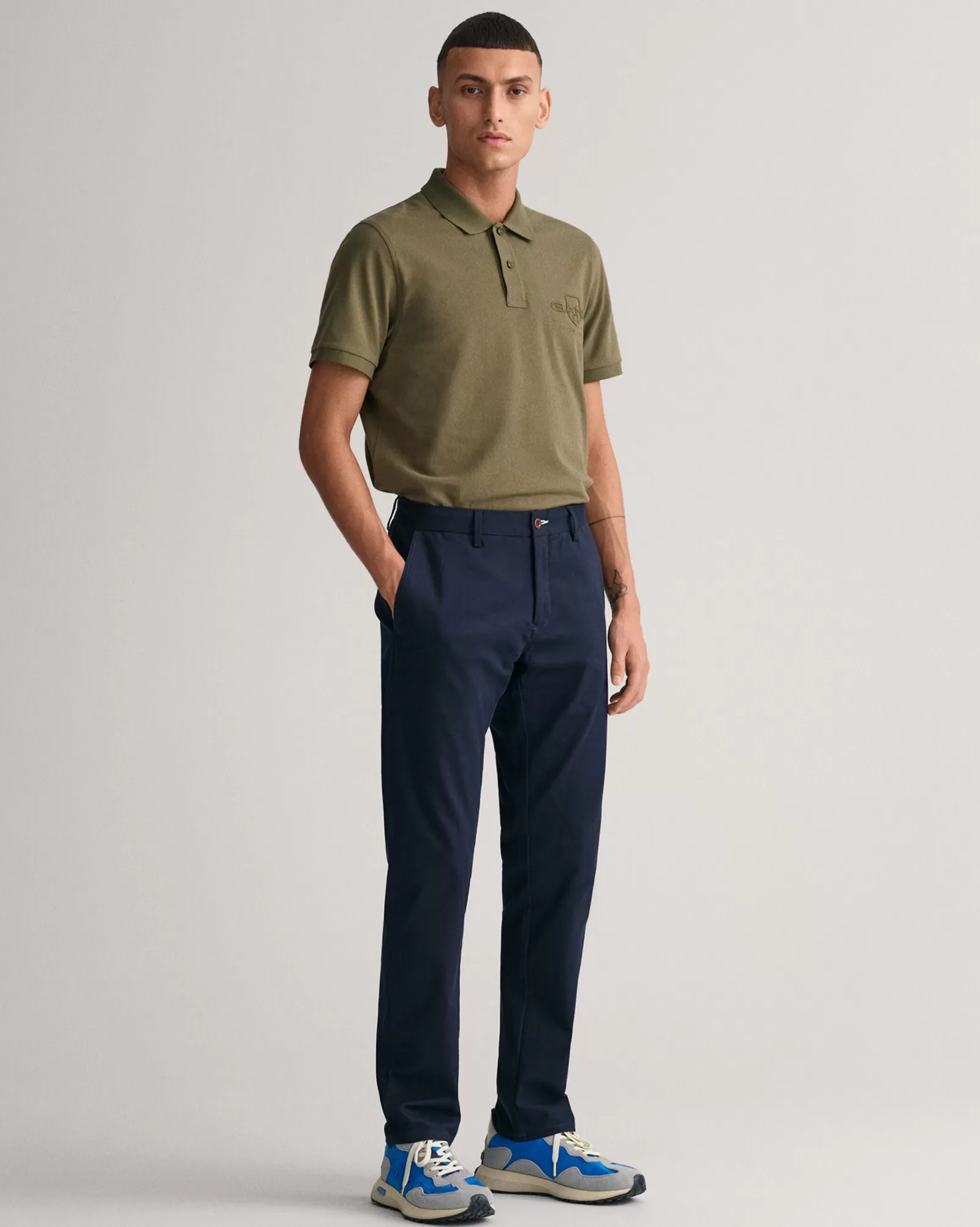 Men GANT Pants*Slim Fit Tech Prep™ Chinos MARINE