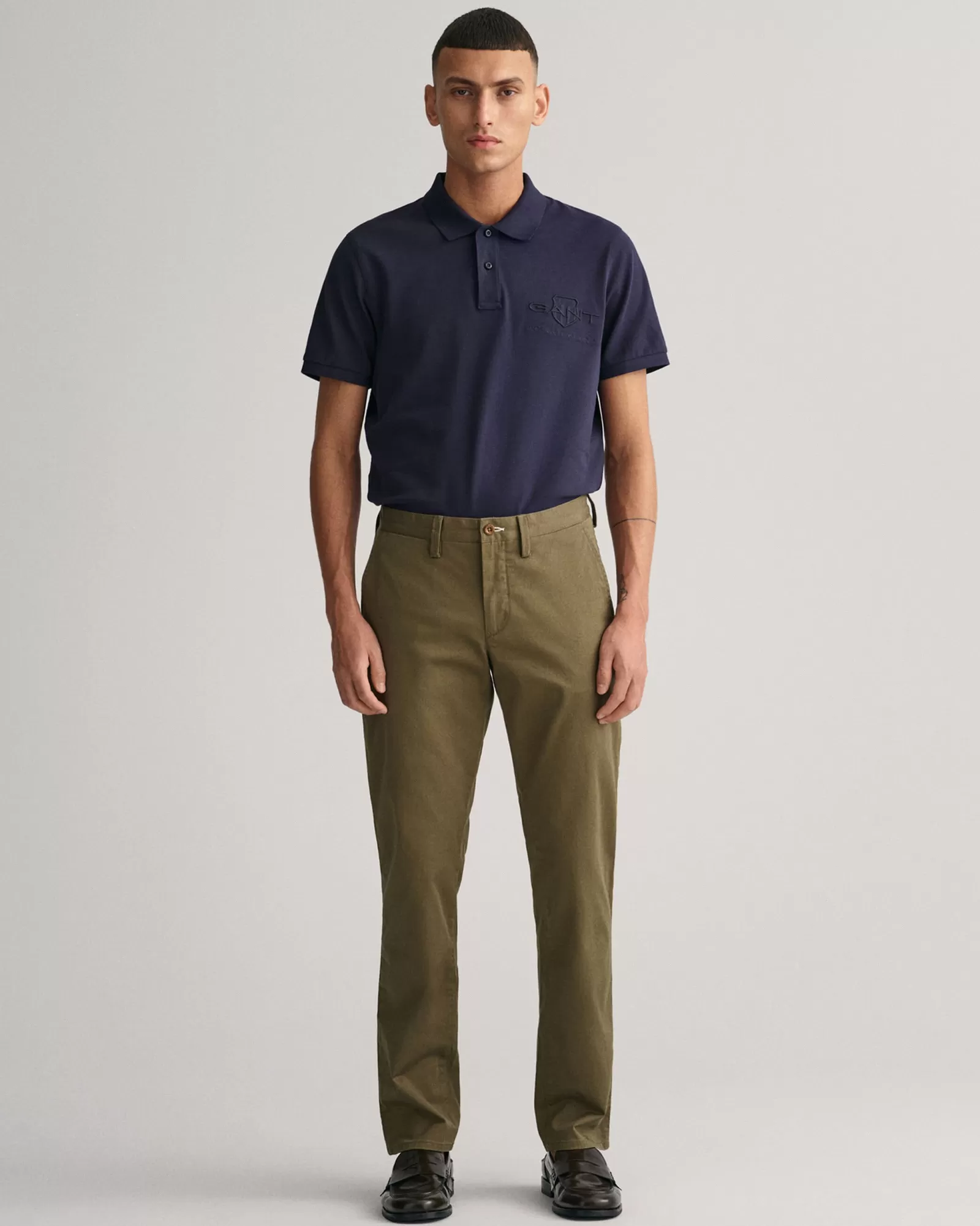 Men GANT Pants*Slim Fit Twill Chinos RACING GREEN