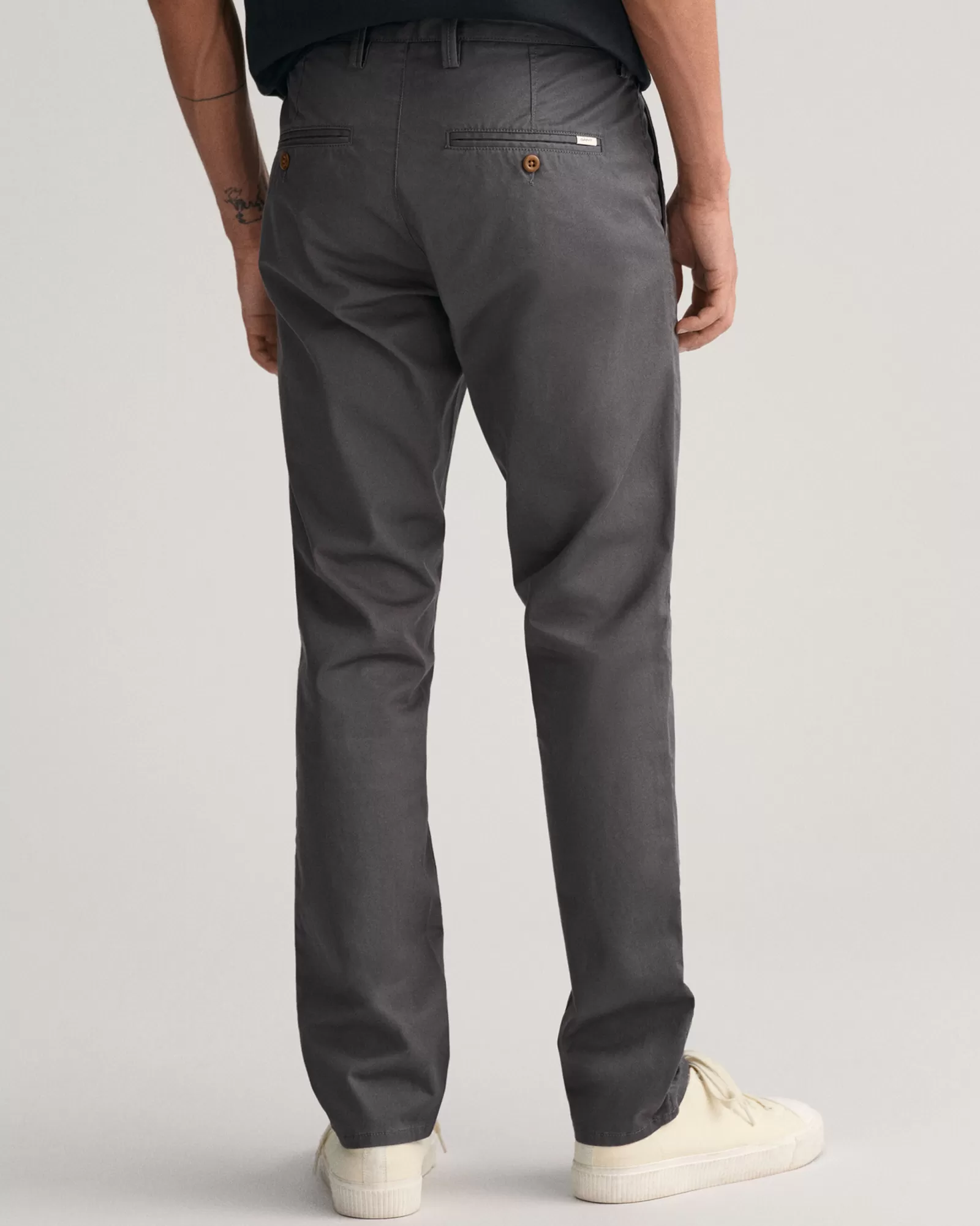 Men GANT Pants*Slim Fit Twill Chinos ANTRACITE