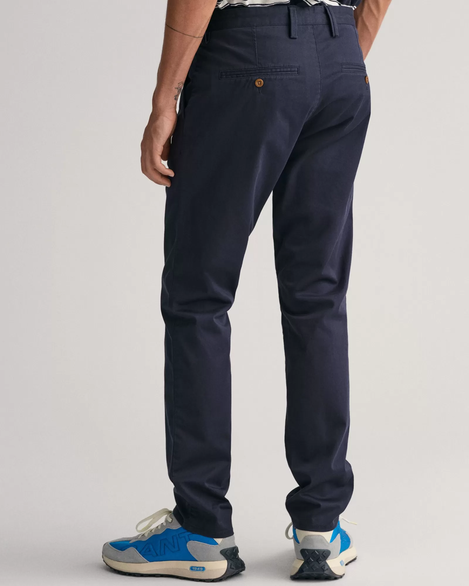 Men GANT Pants*Slim Fit Twill Chinos MARINE