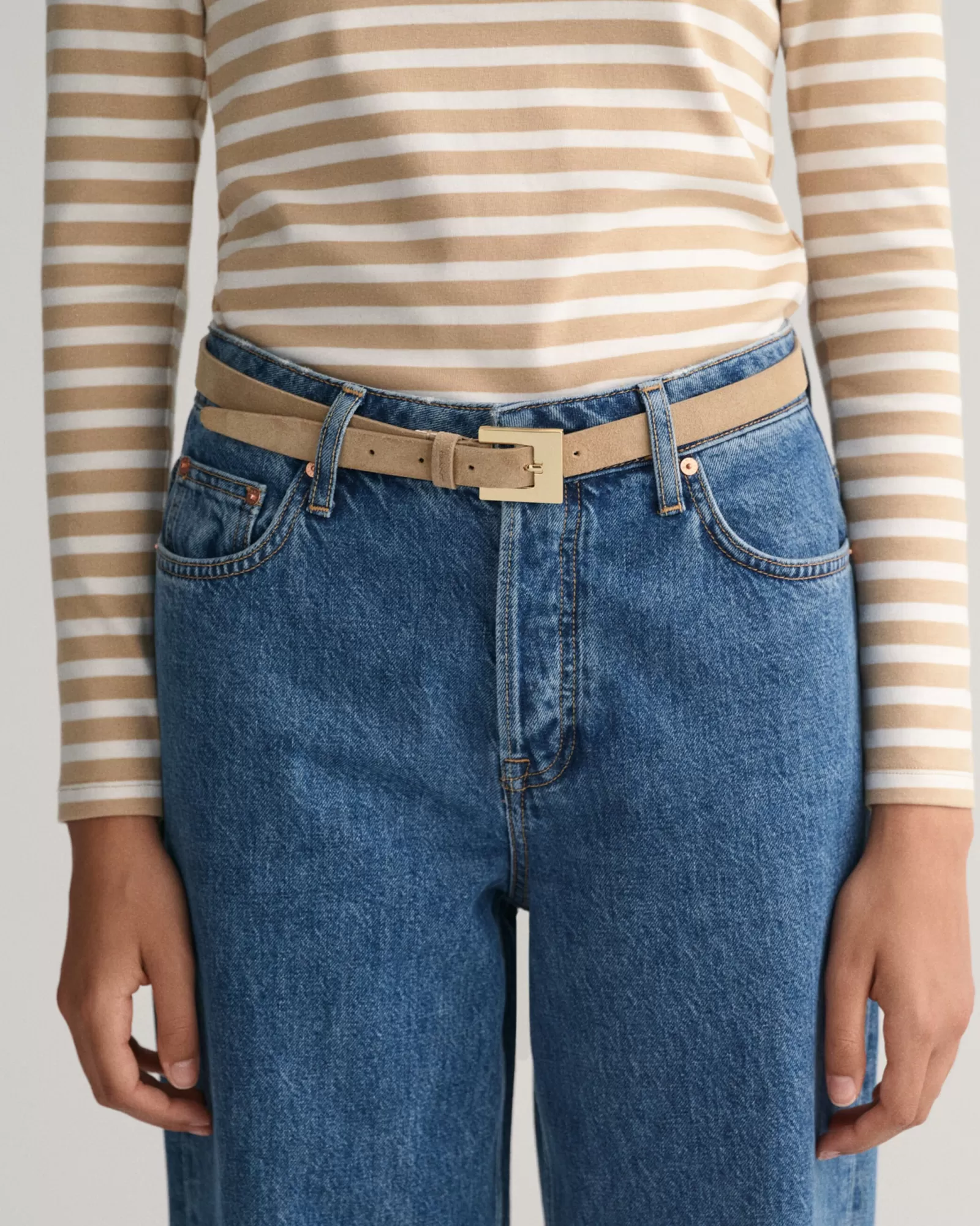 Women GANT Belts*Slim Suede Belt WHEAT BEIGE