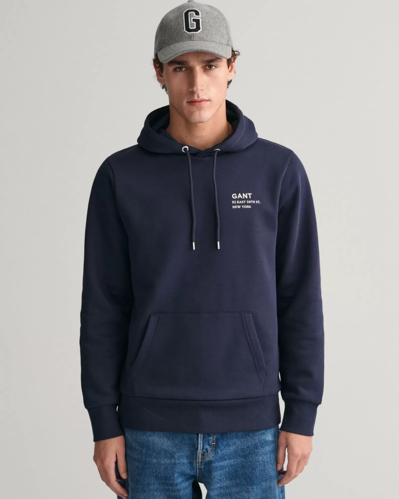 Men GANT Sweatshirts & Hoodies*Small Graphic Hoodie EVENING BLUE