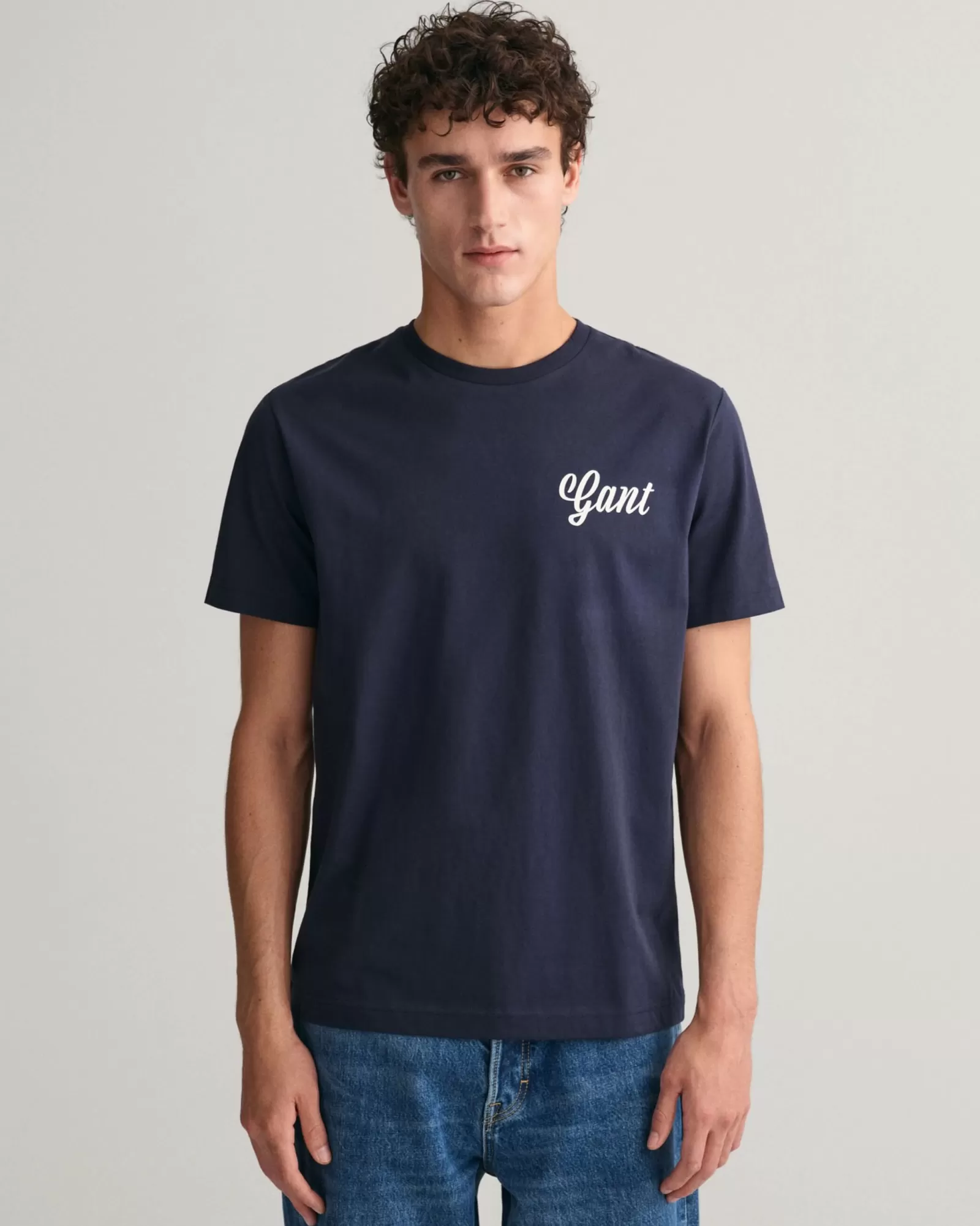 Men GANT T-Shirts*Small Graphic T-Shirt EVENING BLUE