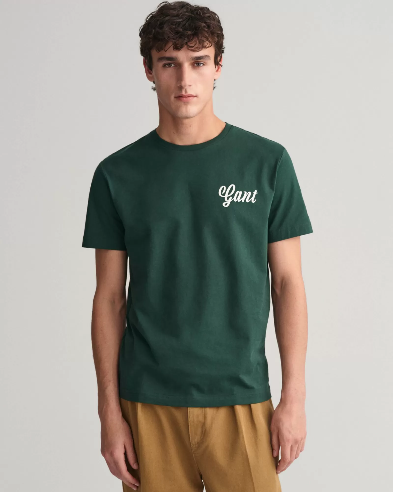 Men GANT T-Shirts*Small Graphic T-Shirt TARTAN GREEN