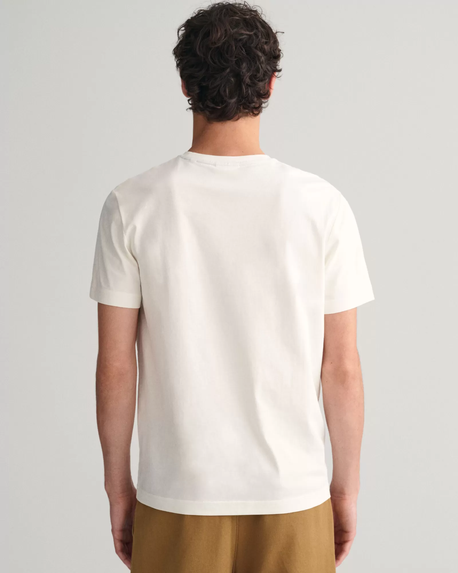 Men GANT T-Shirts*Small Graphic T-Shirt EGGSHELL