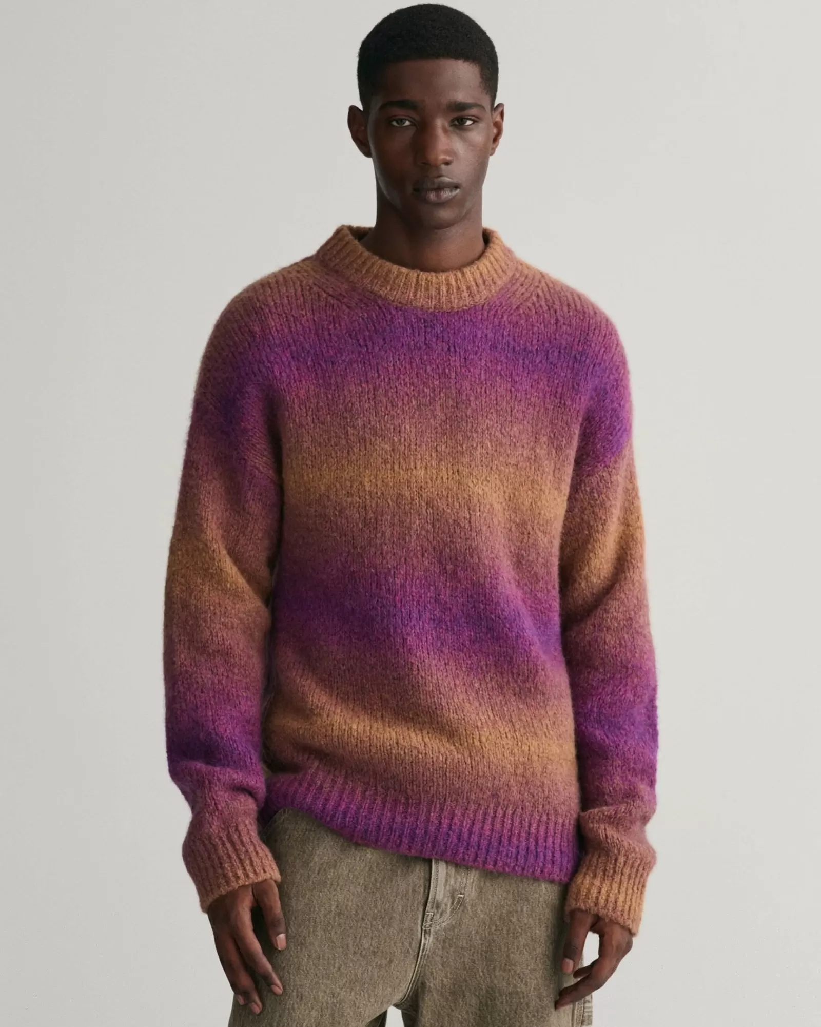 Men GANT Knitwear*Soft Wool Ombré Crew Neck Sweater LILAC