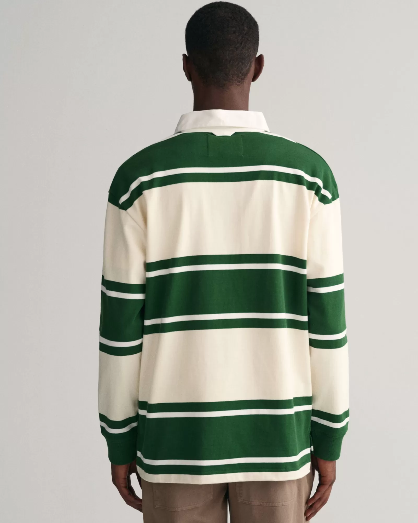 Men GANT Polos & Heavy Ruggers*Striped Heavy Rugger STRONG GREEN