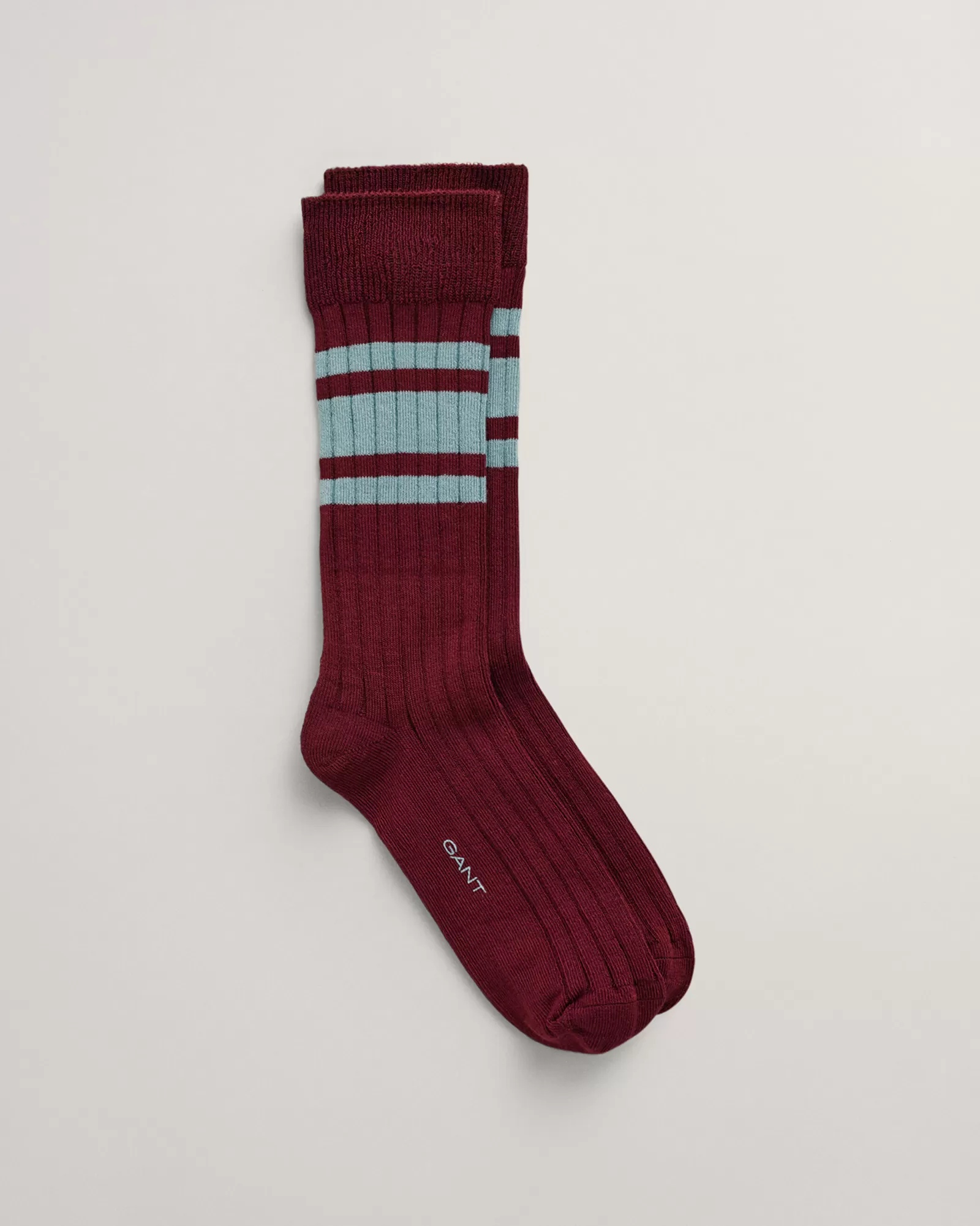 Women GANT Socks*Striped Lyocell Ribbed Socks PLUMPED RED