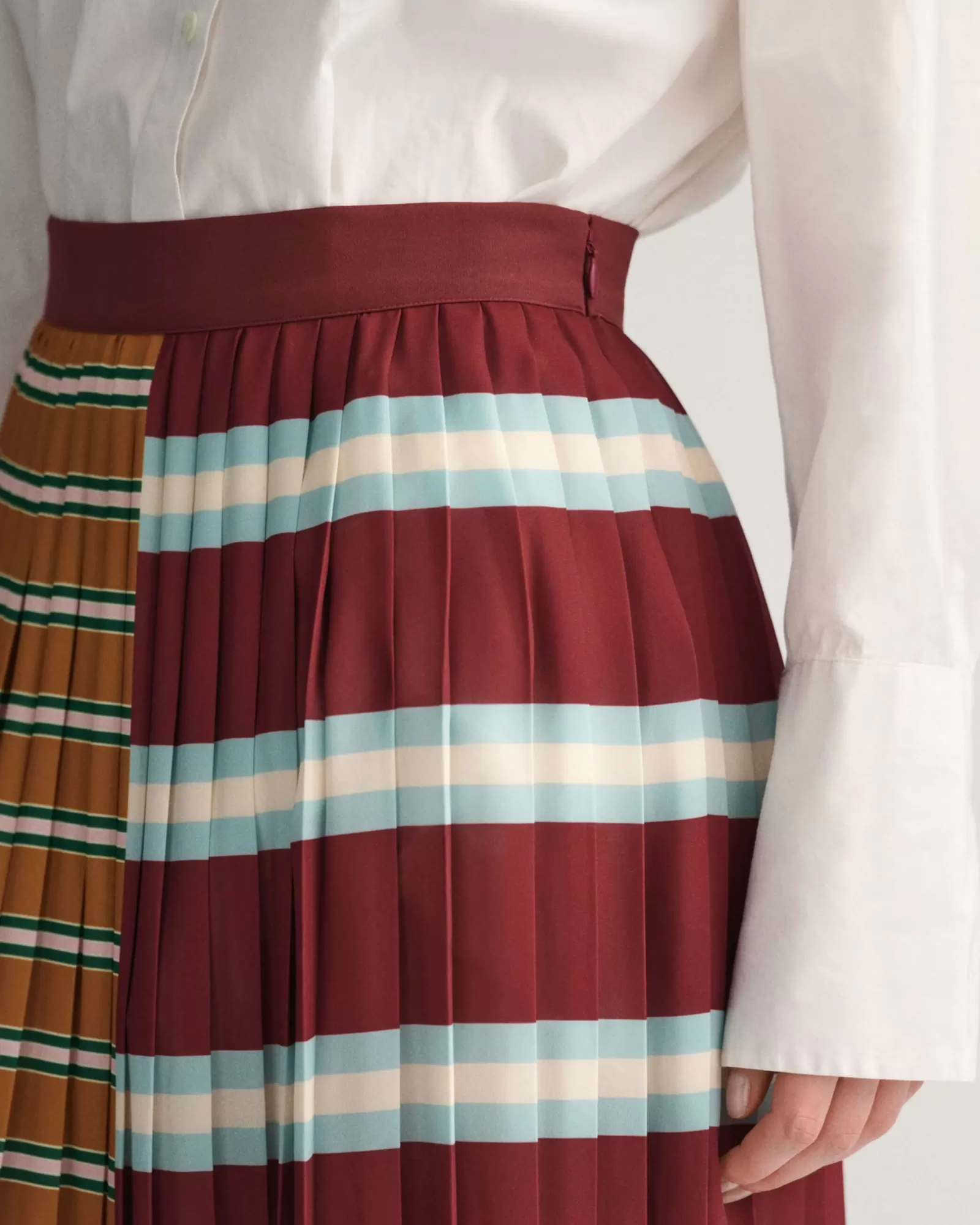 Women GANT Skirts*Striped Pleated Skirt PLUMPED RED