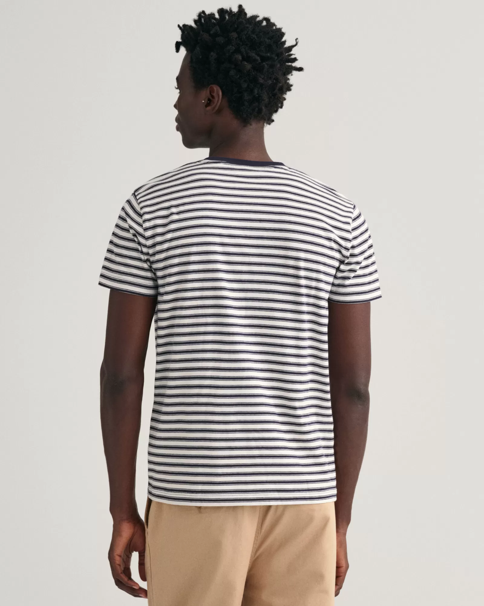 Men GANT T-Shirts*Striped T-Shirt EVENING BLUE