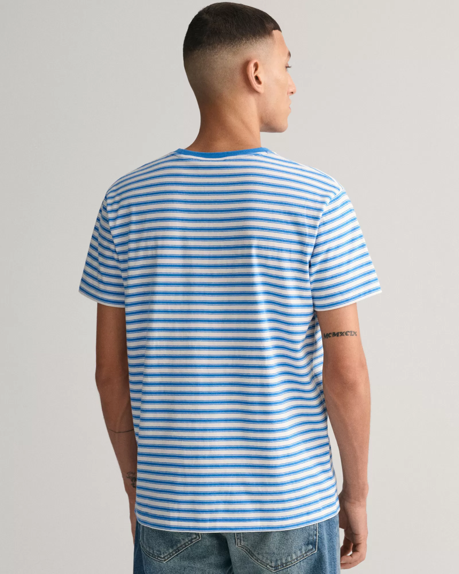 Men GANT T-Shirts*Striped T-Shirt DAY BLUE