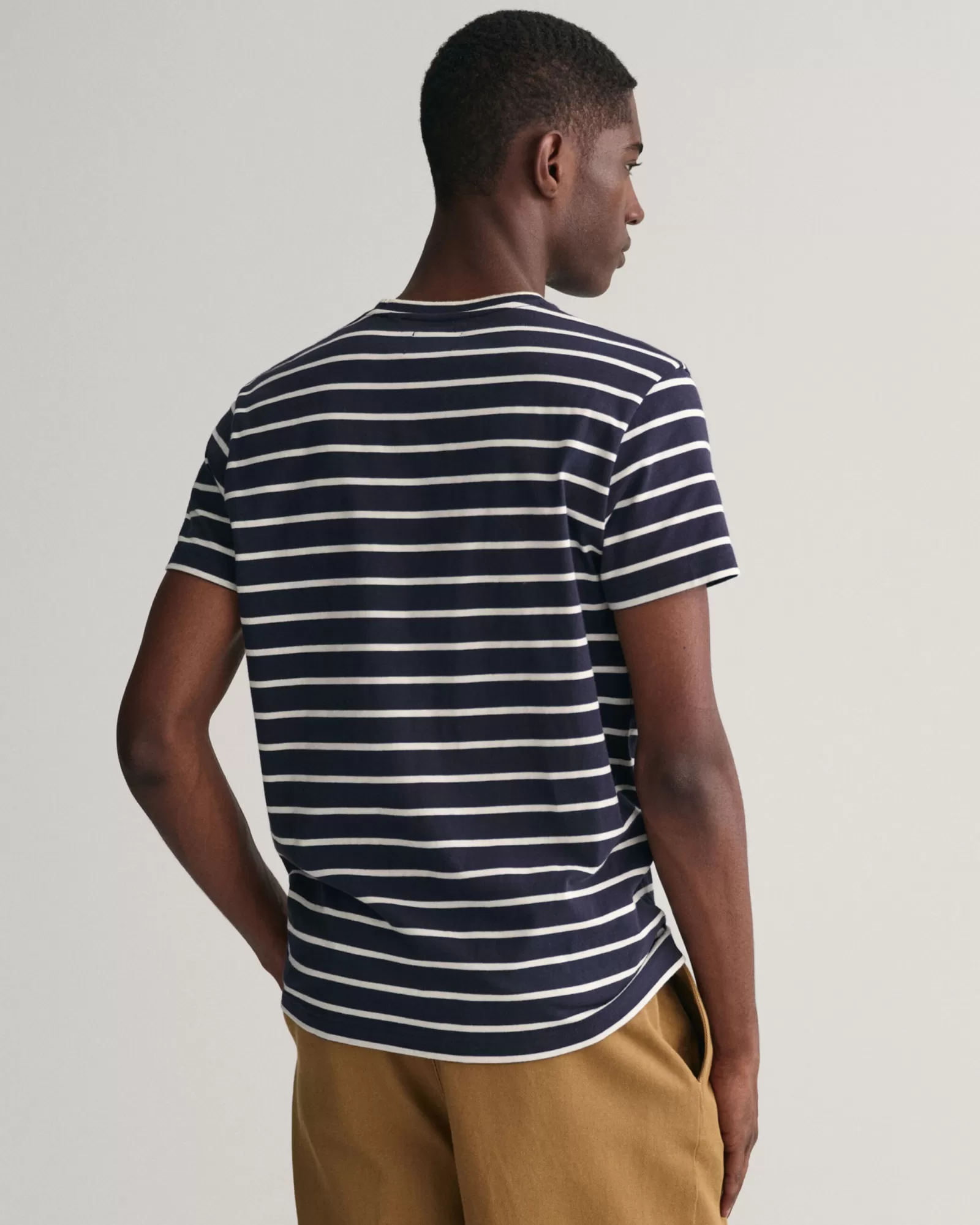 Men GANT T-Shirts*Striped T-Shirt EGGSHELL