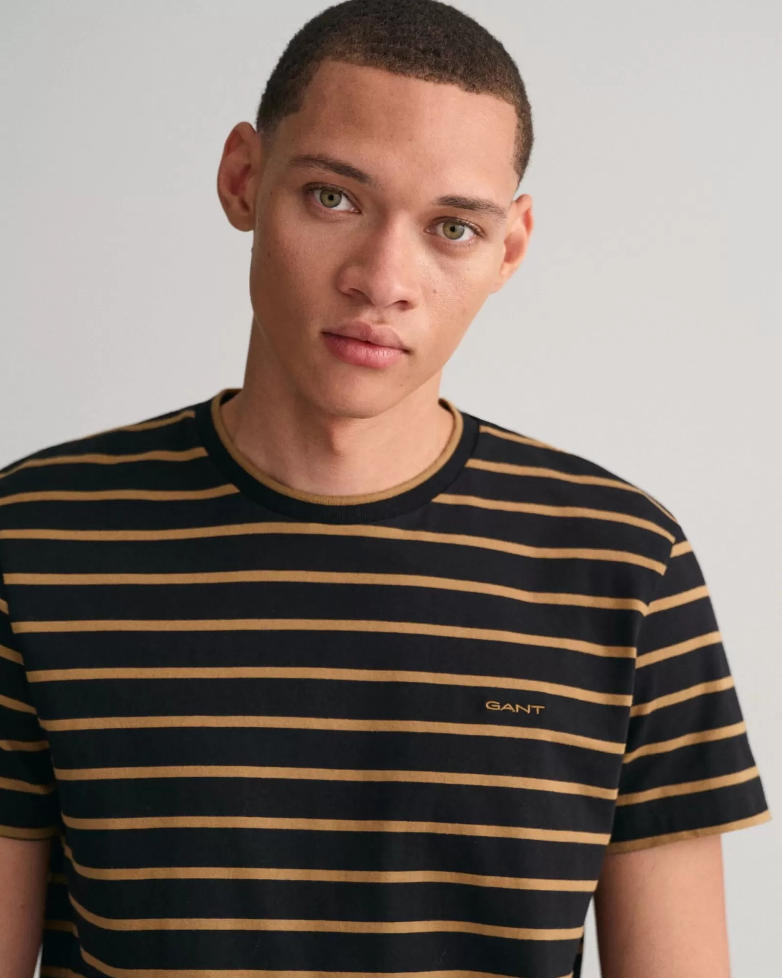 Men GANT T-Shirts*Striped T-Shirt BLACK