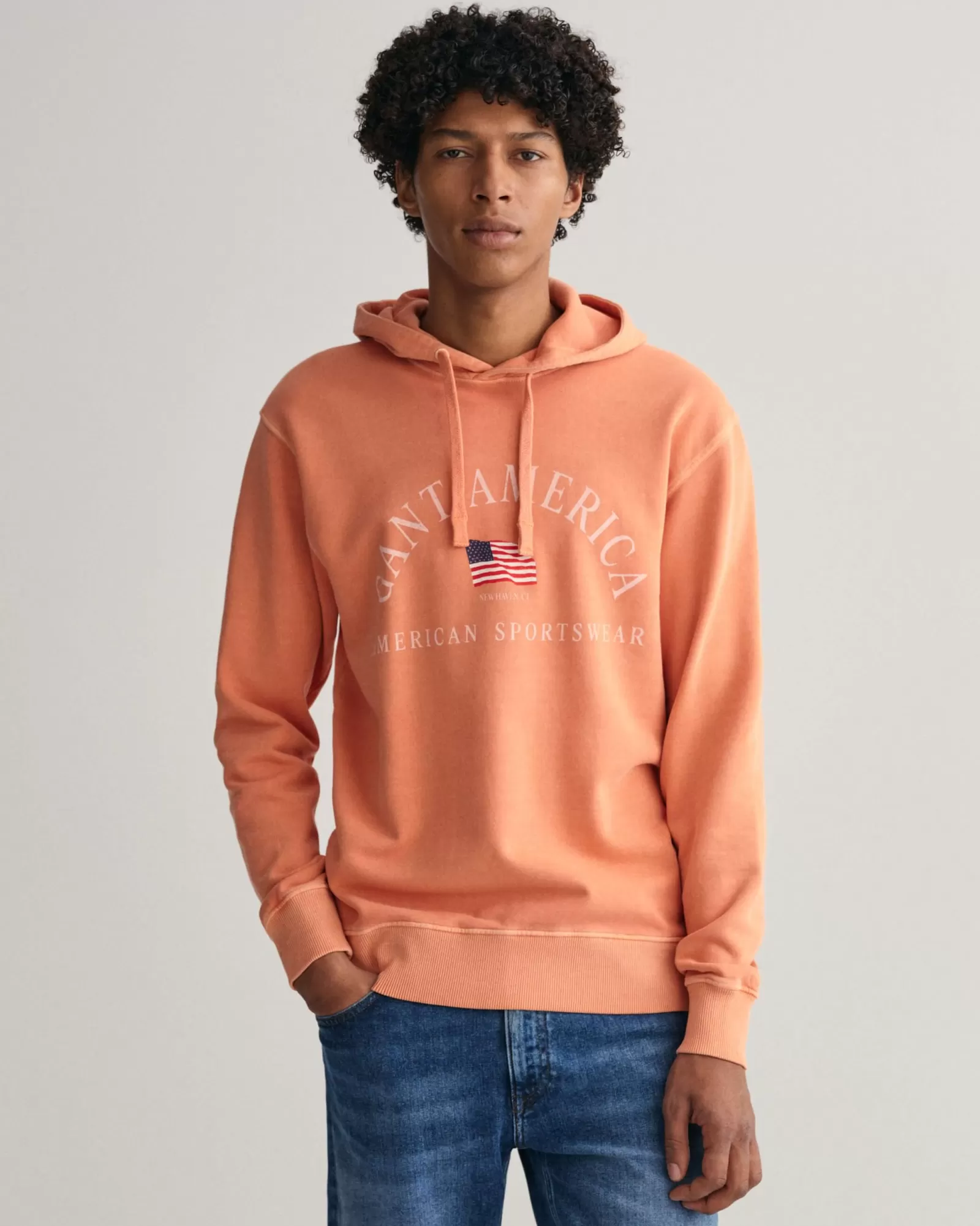 Men GANT Sweatshirts & Hoodies*Sunfaded USA Hoodie APRICOT ORANGE