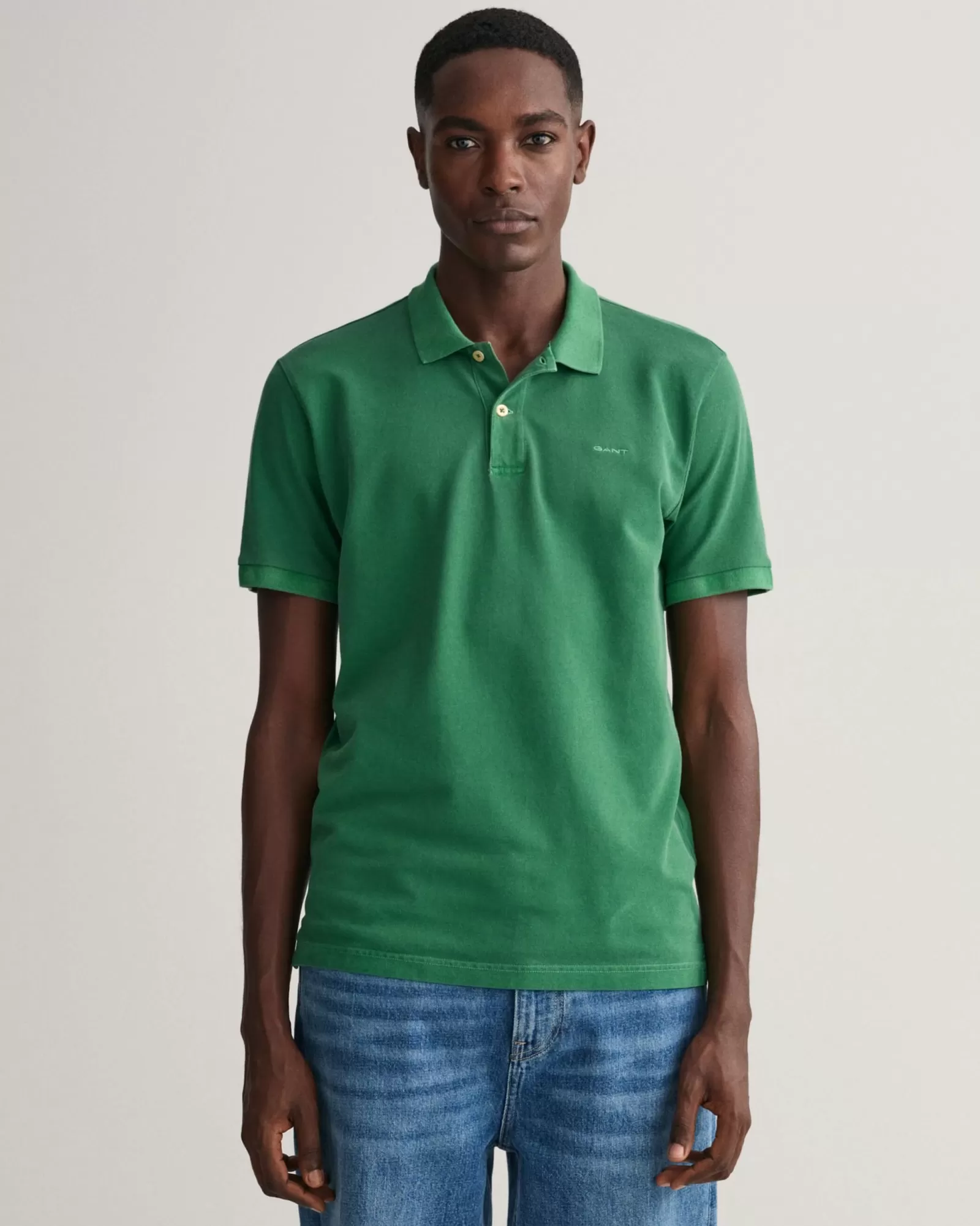 Men GANT Polos & Heavy Ruggers*Sunfaded Piqué Polo Shirt KELLY GREEN