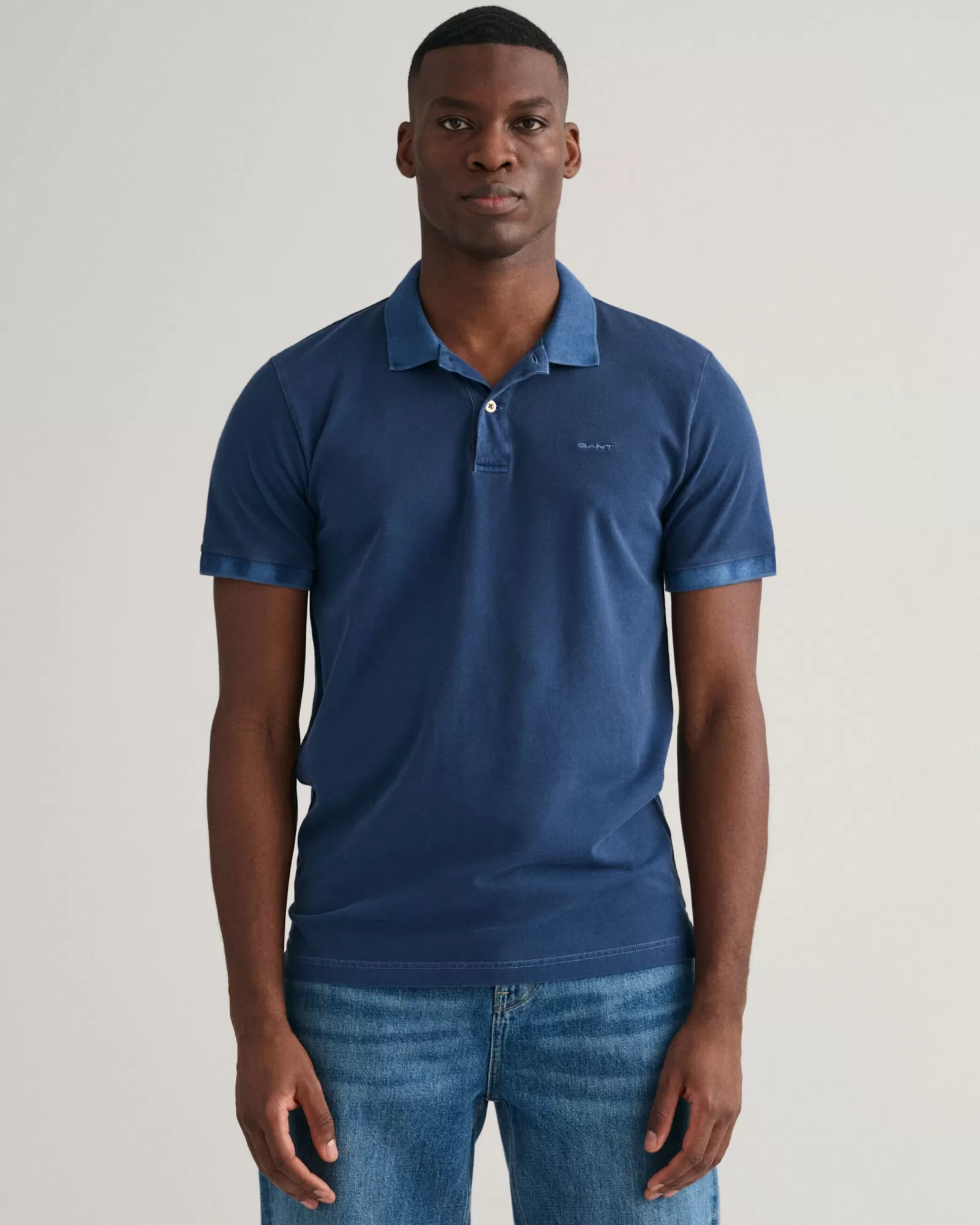 Men GANT Polos & Heavy Ruggers*Sunfaded Piqué Polo Shirt PERSIAN BLUE