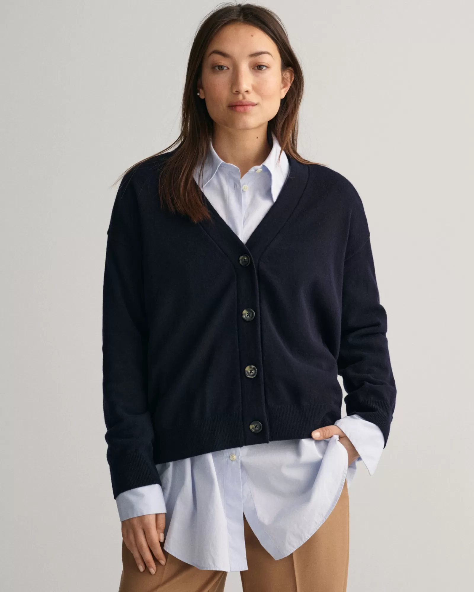 Women GANT Knitwear*Superfine Lambswool Cardigan EVENING BLUE