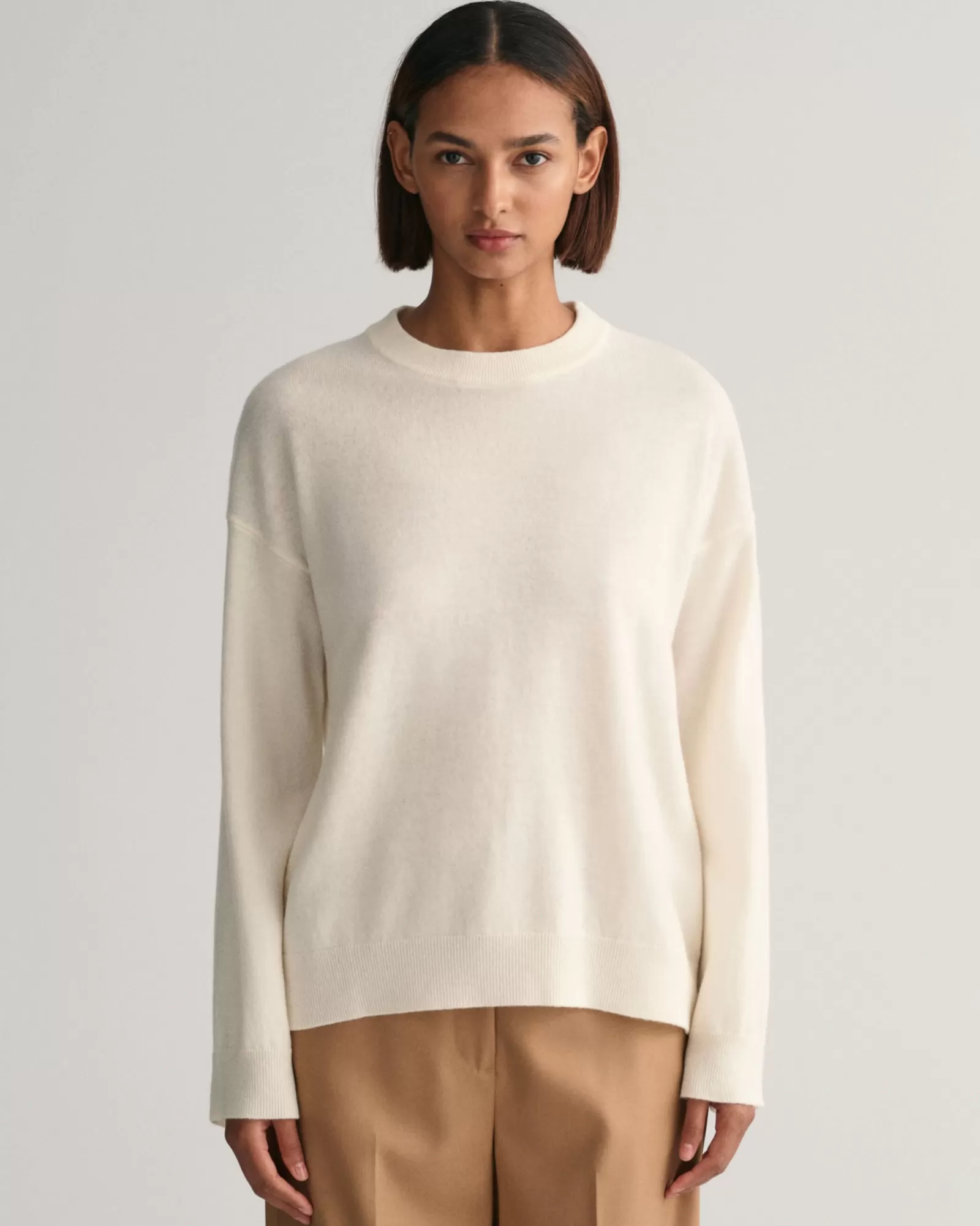 Women GANT Knitwear*Superfine Lambswool Crew Neck Sweater CREAM