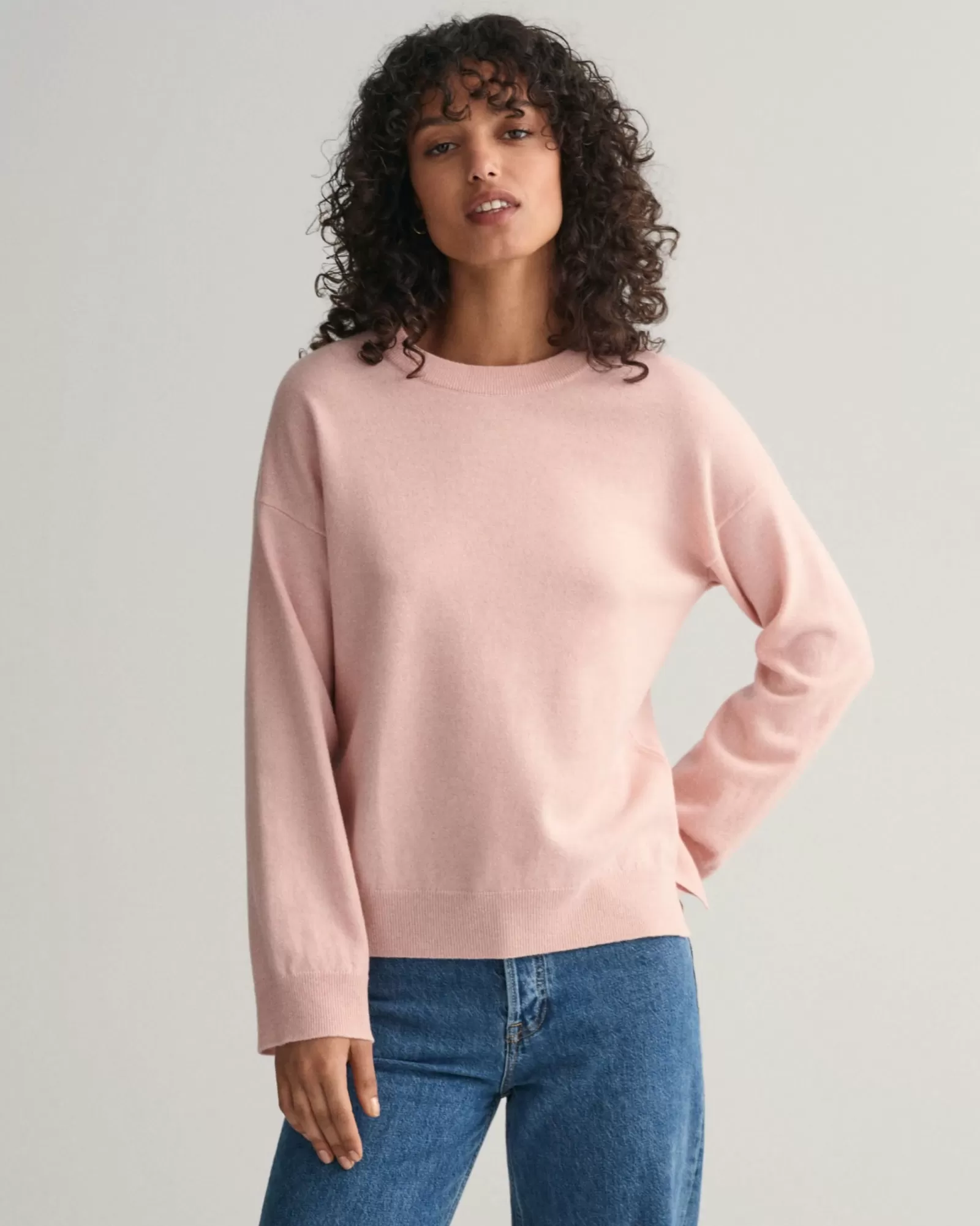 Women GANT Knitwear*Superfine Lambswool Crew Neck Sweater FADED PINK