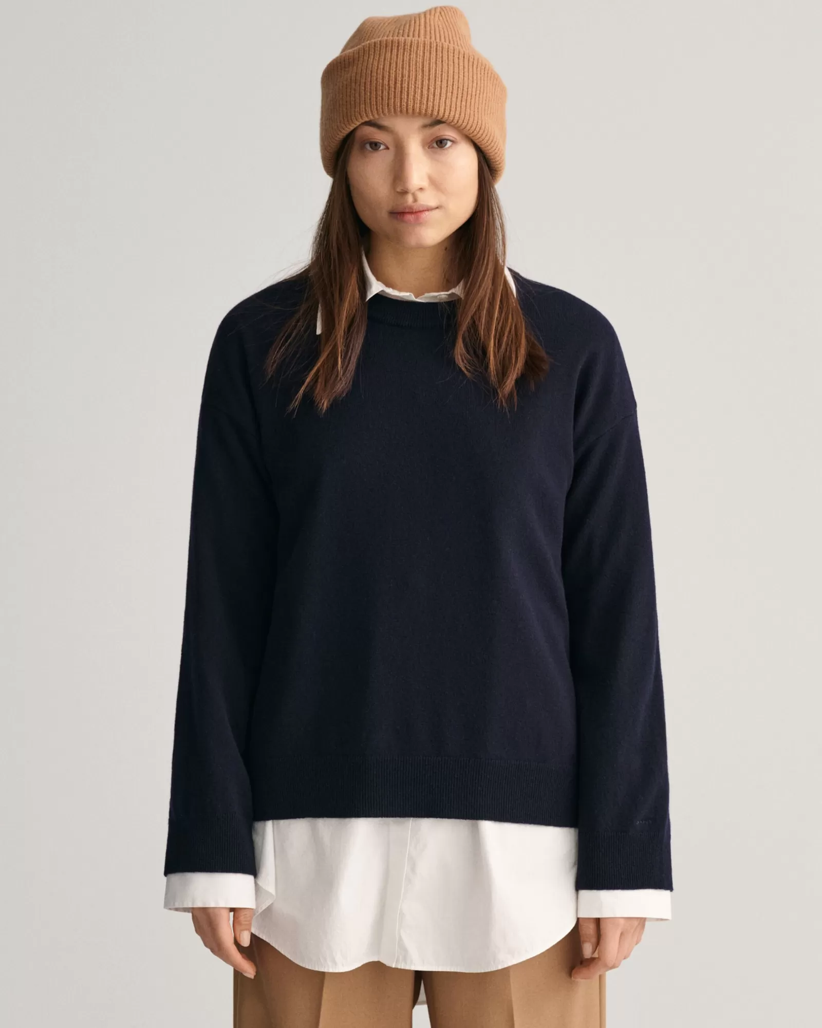 Women GANT Knitwear*Superfine Lambswool Crew Neck Sweater EVENING BLUE