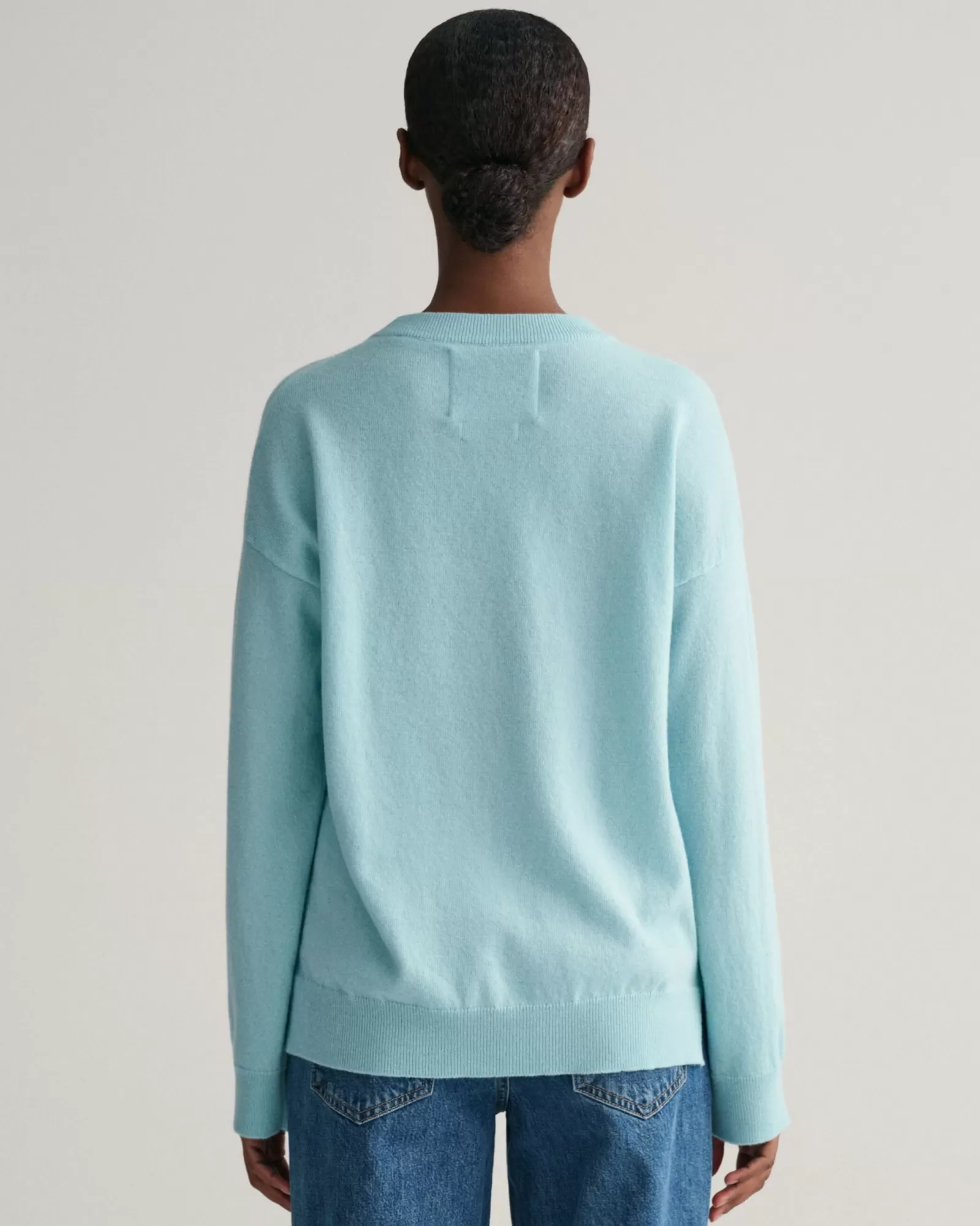 Women GANT Knitwear*Superfine Lambswool Crew Neck Sweater DUSTY TURQUOISE