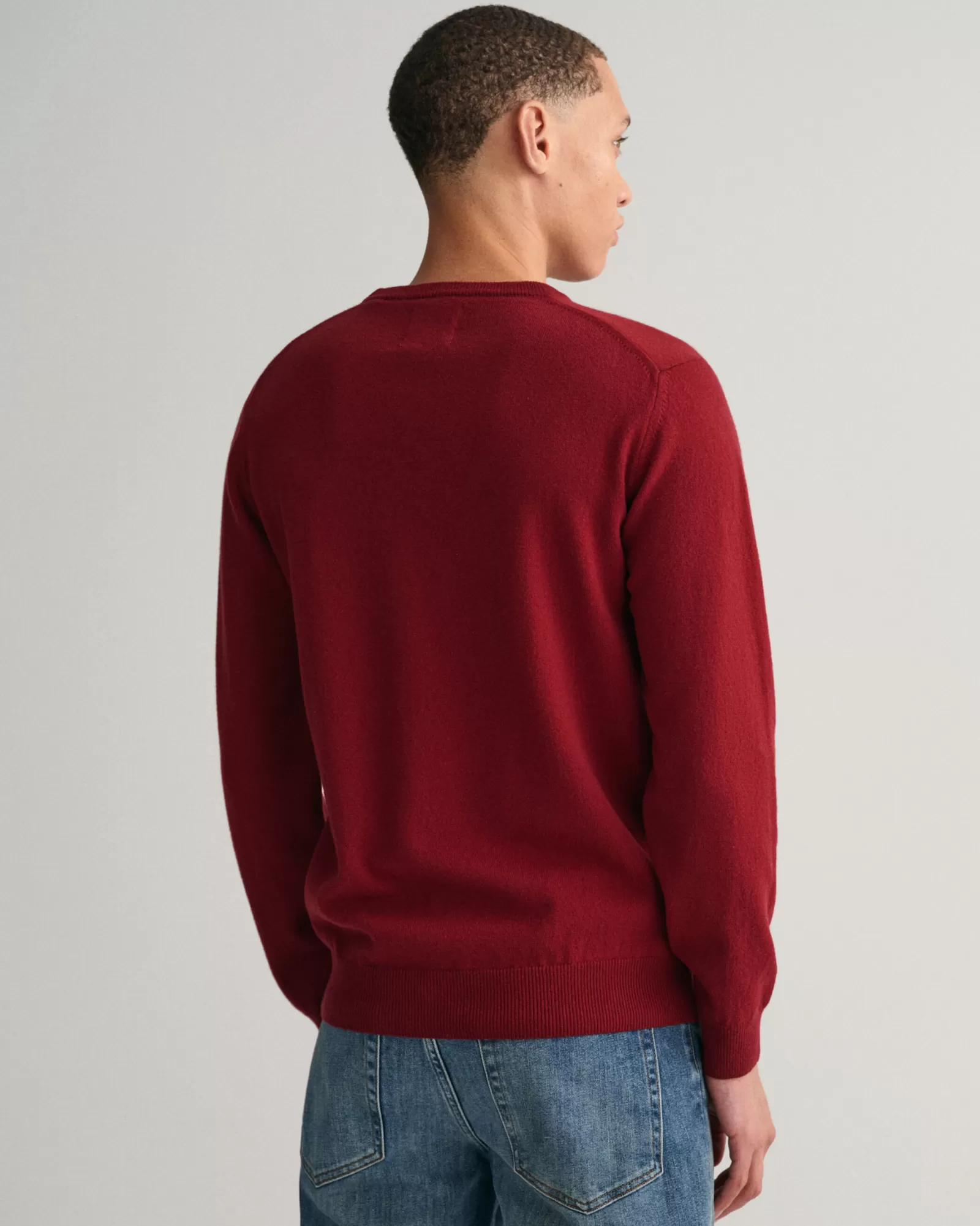 Men GANT Knitwear*Superfine Lambswool Crew Neck Sweater PORT RED