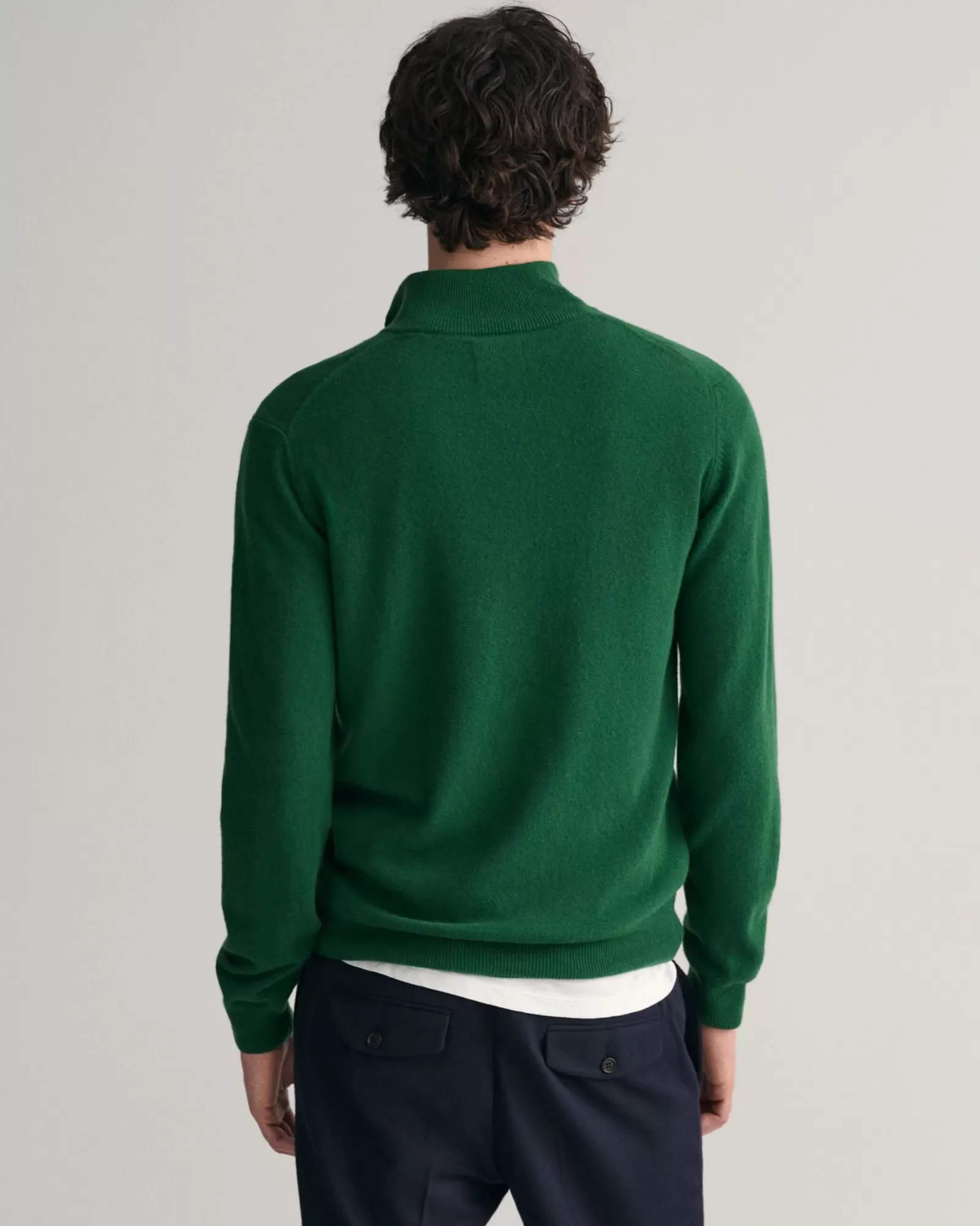 Men GANT Knitwear*Superfine Lambswool Half-Zip Sweater FOREST GREEN