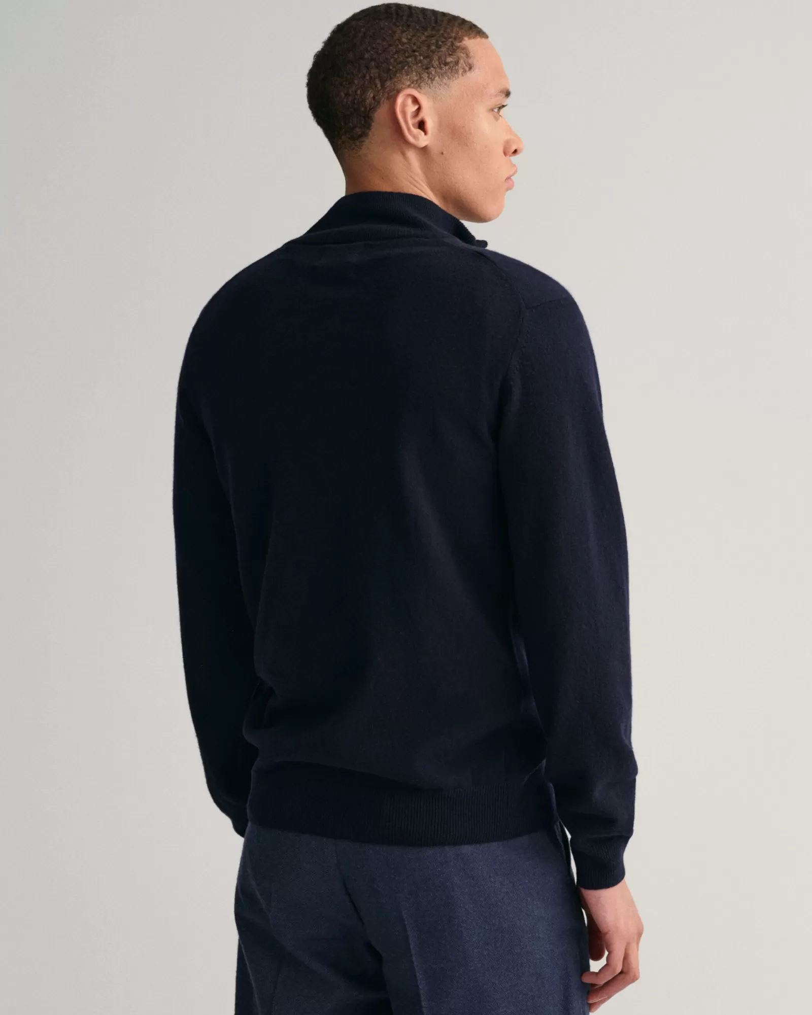 Men GANT Knitwear*Superfine Lambswool Half-Zip Sweater MARINE