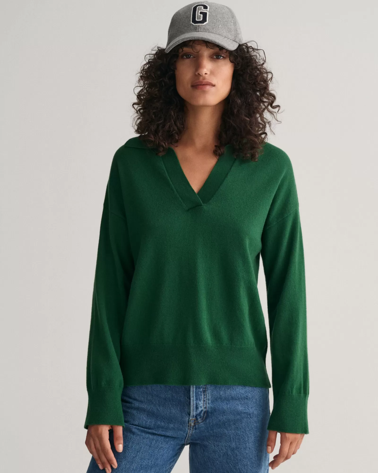 Women GANT Knitwear | Polos & Ruggers*Superfine Lambswool Rugger LAVISH GREEN