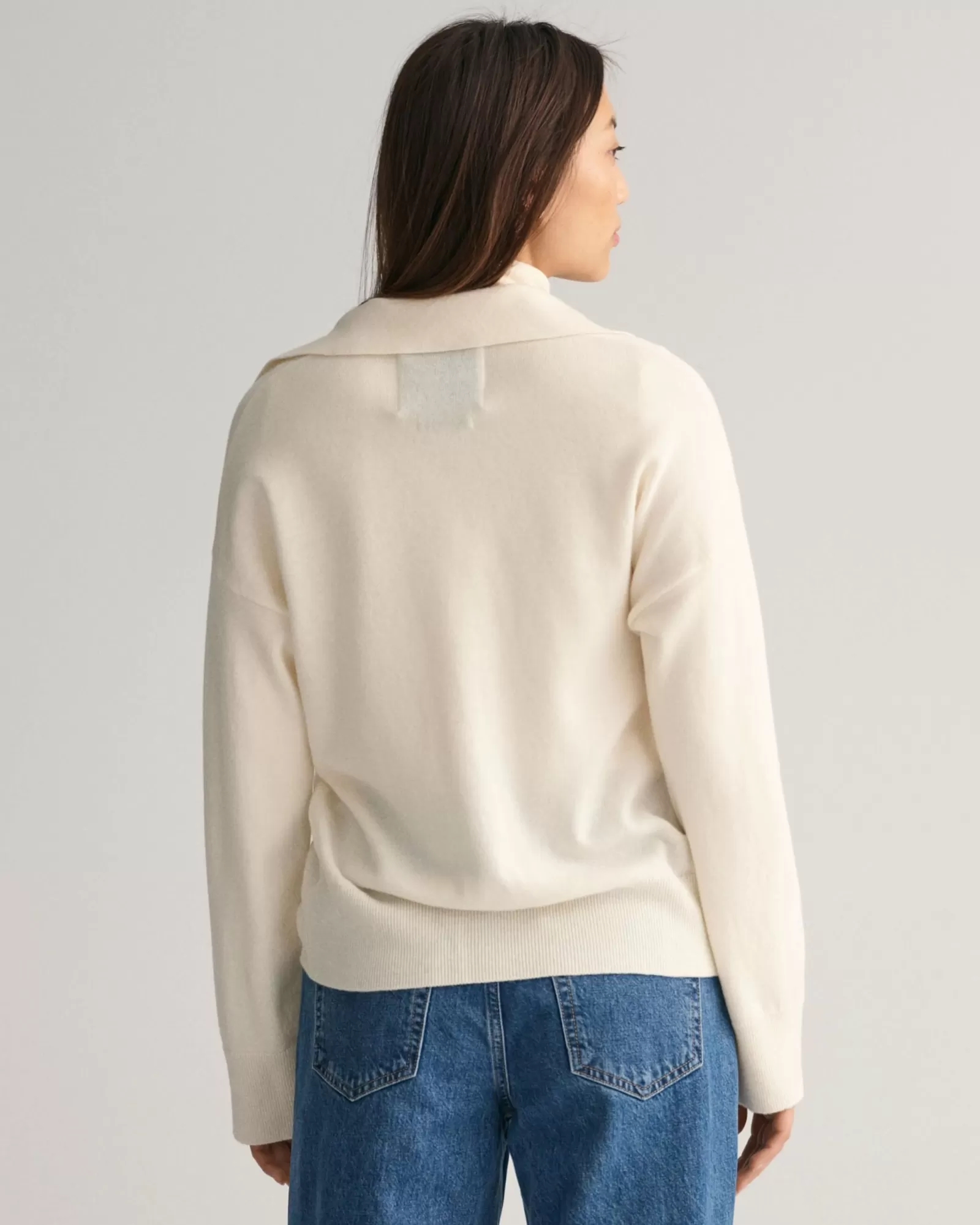 Women GANT Knitwear | Polos & Ruggers*Superfine Lambswool Rugger CREAM