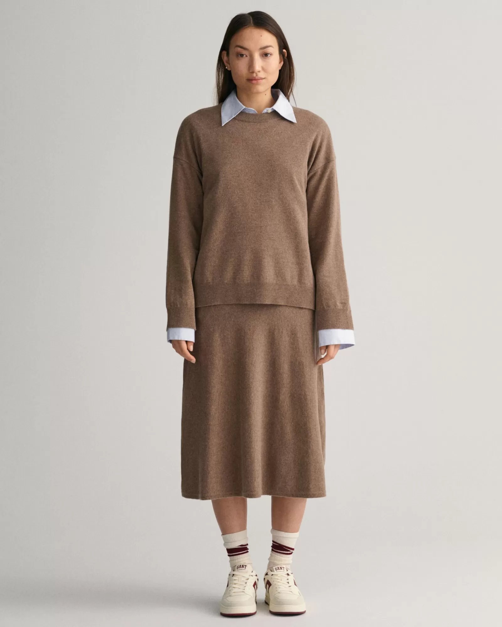 Women GANT Skirts*Superfine Lambswool Skirt MOLE BROWN