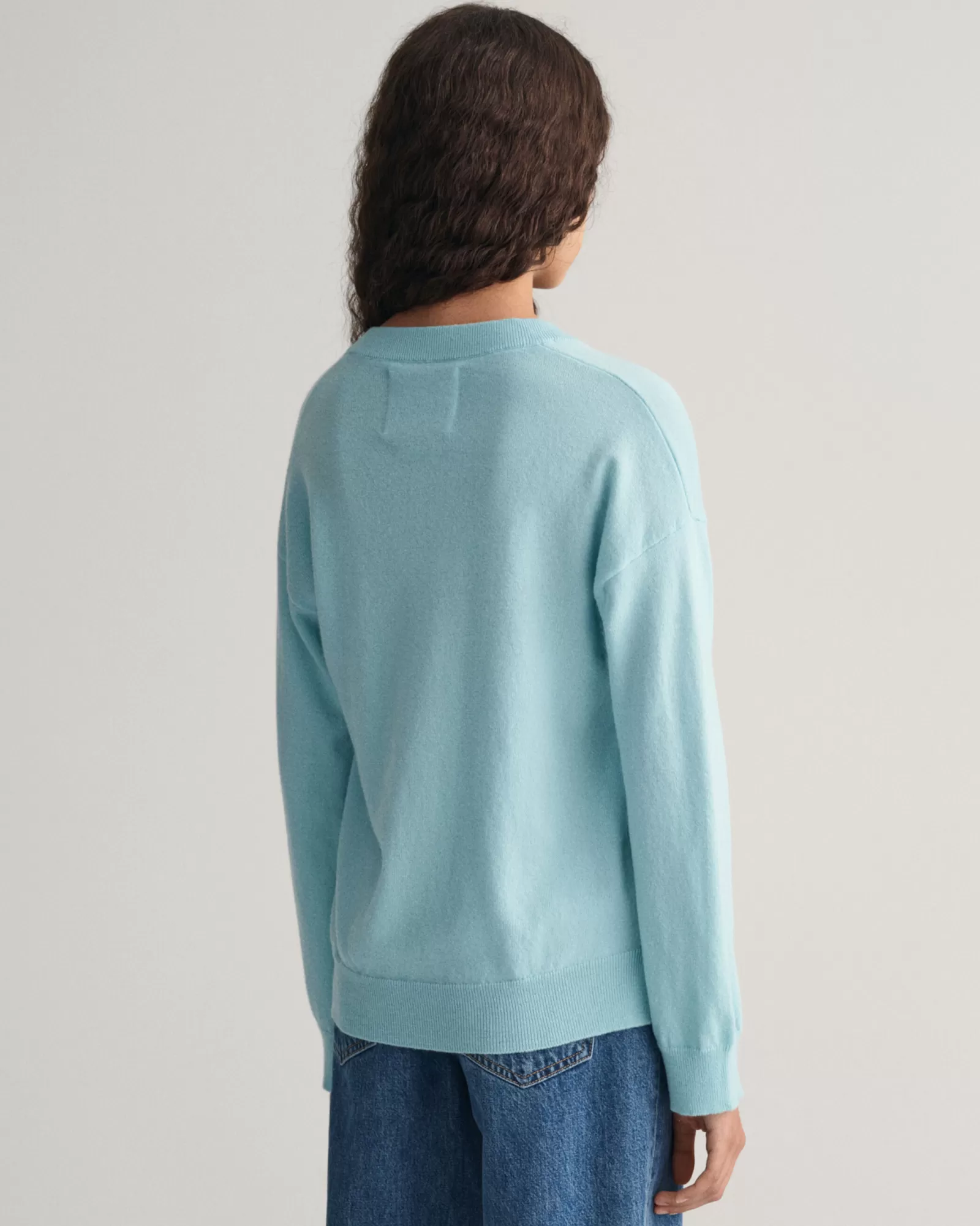 Women GANT Knitwear*Superfine Lambswool V-Neck Sweater DUSTY TURQUOISE