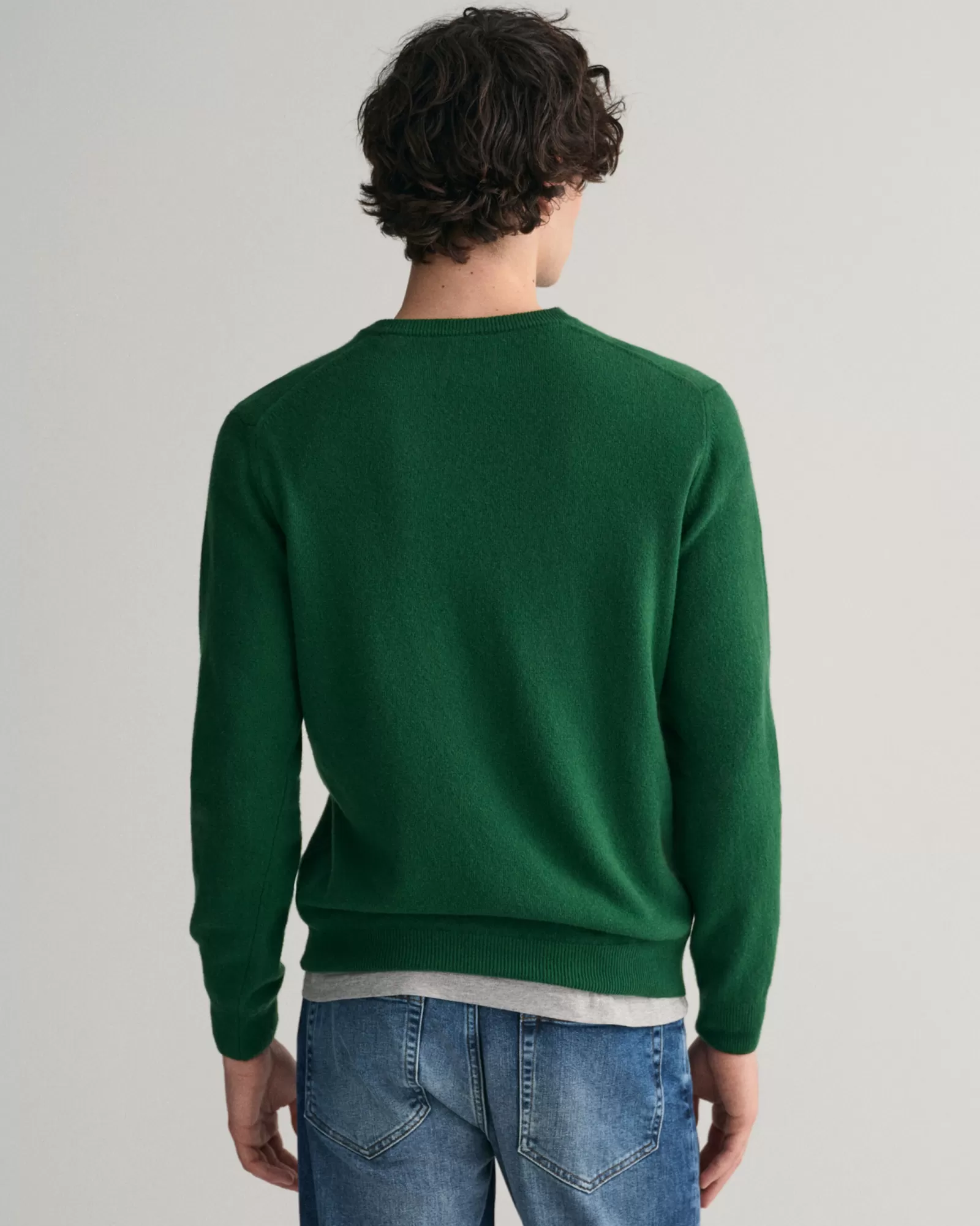 Men GANT Knitwear*Superfine Lambswool V-Neck Sweater FOREST GREEN