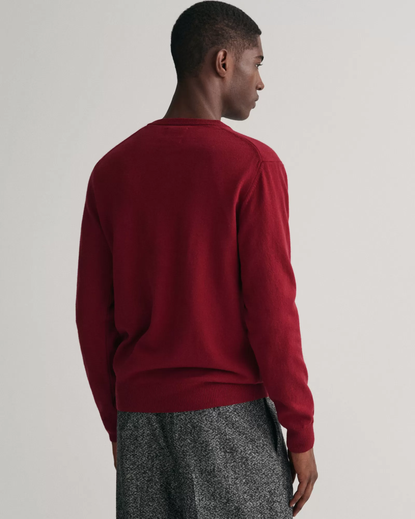 Men GANT Knitwear*Superfine Lambswool V-Neck Sweater PORT RED