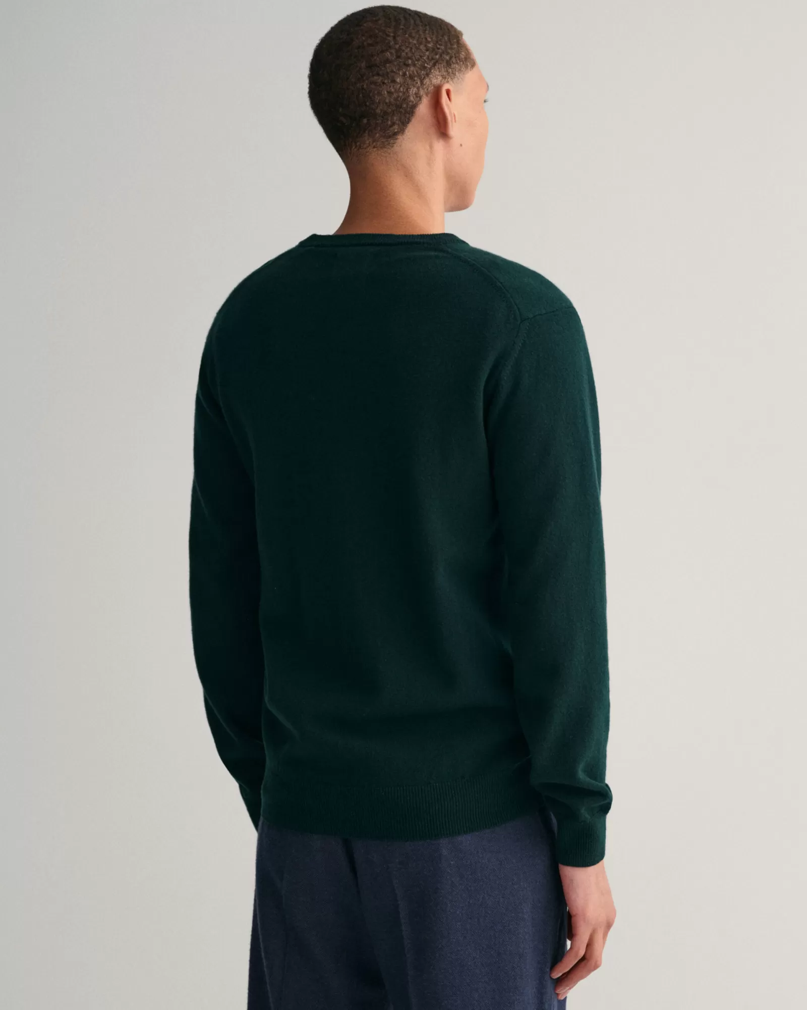 Men GANT Knitwear*Superfine Lambswool V-Neck Sweater TARTAN GREEN