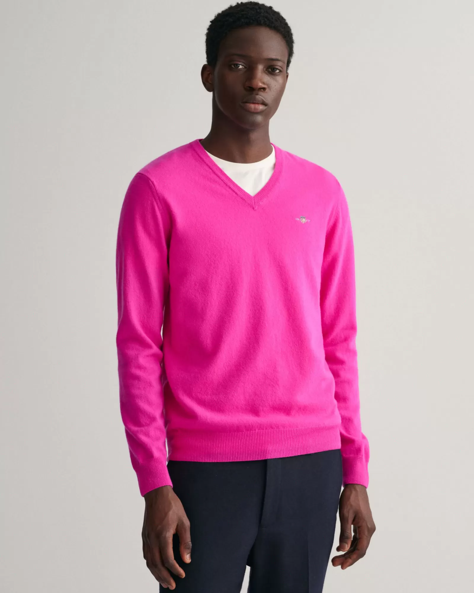 Men GANT Knitwear*Superfine Lambswool V-Neck Sweater BARLEY PINK