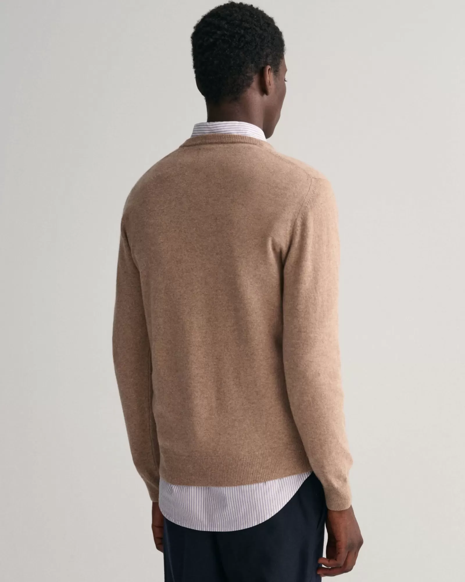 Men GANT Knitwear*Superfine Lambswool V-Neck Sweater DK SAND MELANGE