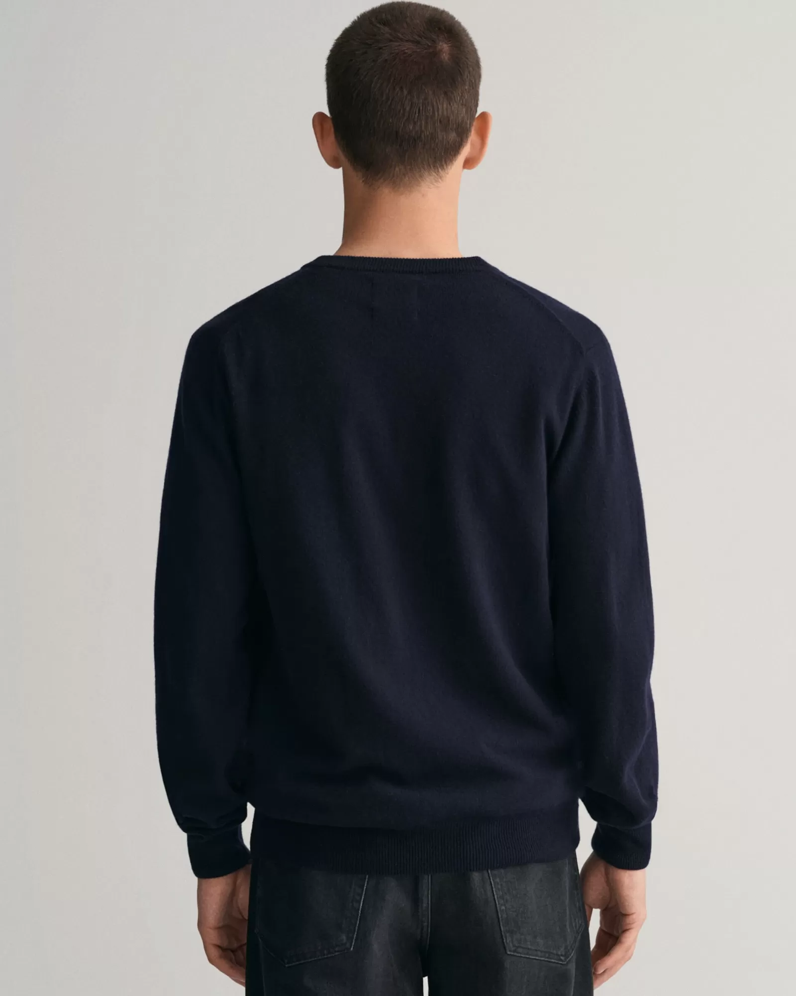 Men GANT Knitwear*Superfine Lambswool V-Neck Sweater MARINE