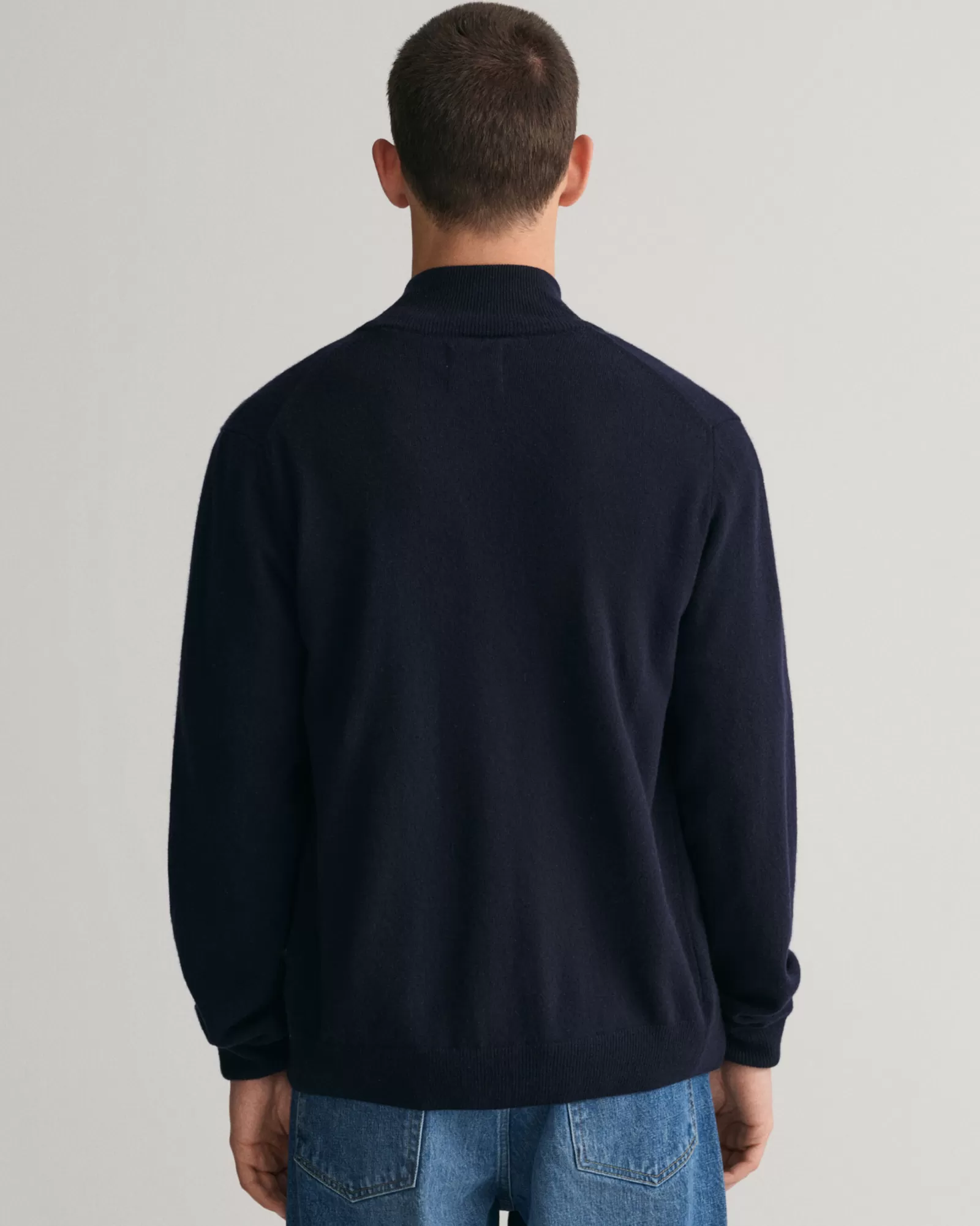 Men GANT Knitwear*Superfine Lambswool Zip Cardigan MARINE