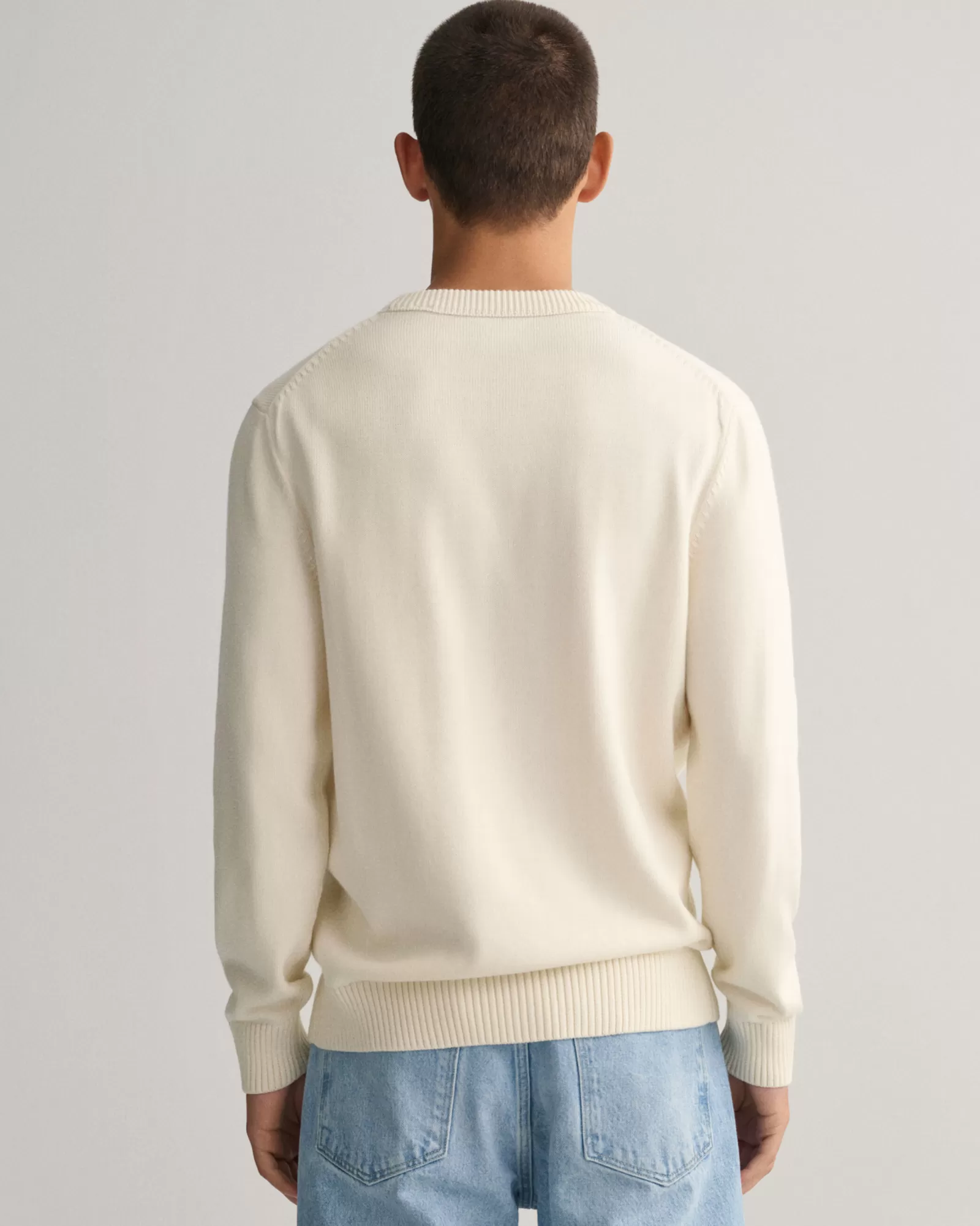 Men GANT Knitwear*Supima Cotton Crew Neck Sweater CREAM