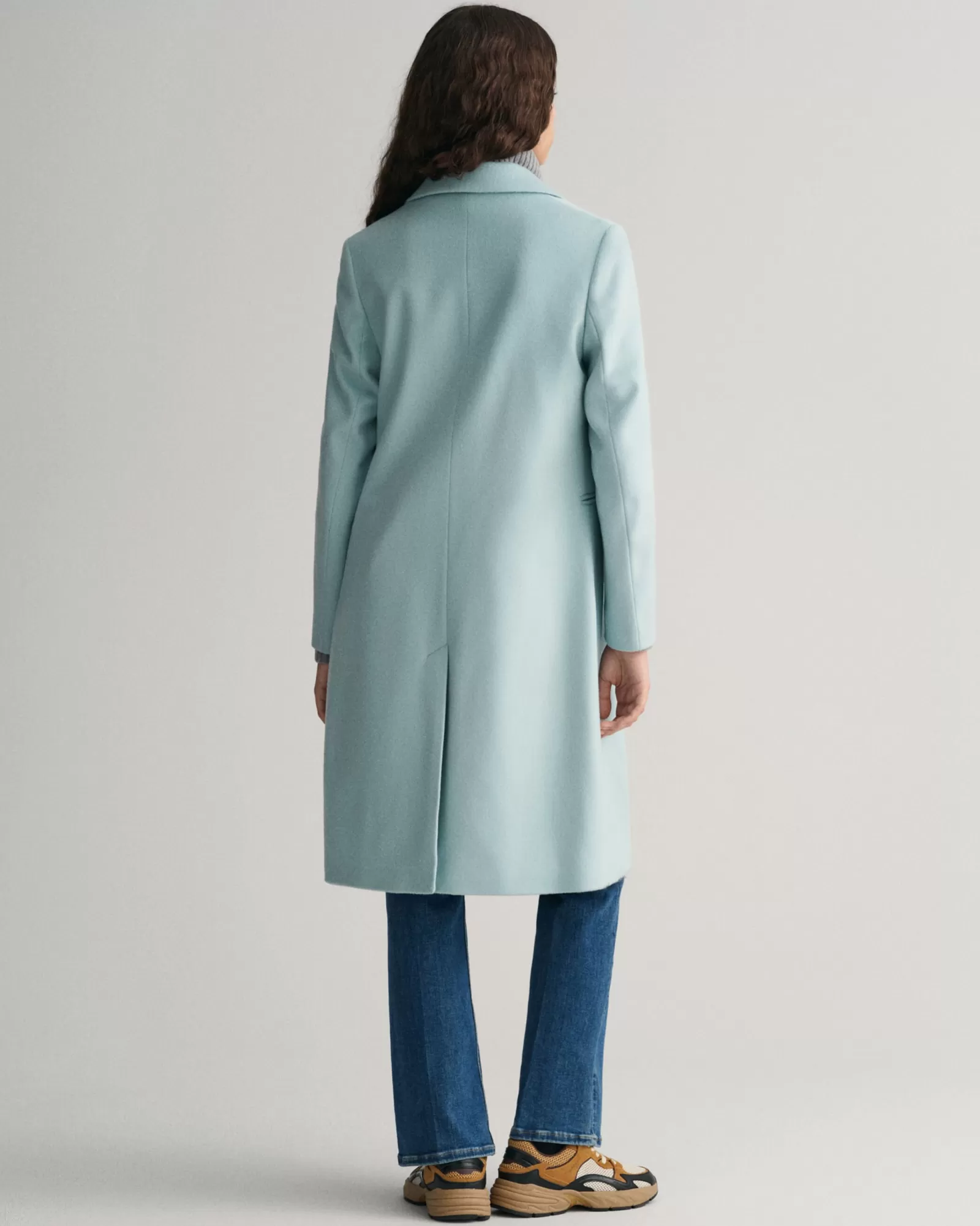 Women GANT Jackets & Coats*Tailored Wool Blend Coat DUSTY TURQUOISE