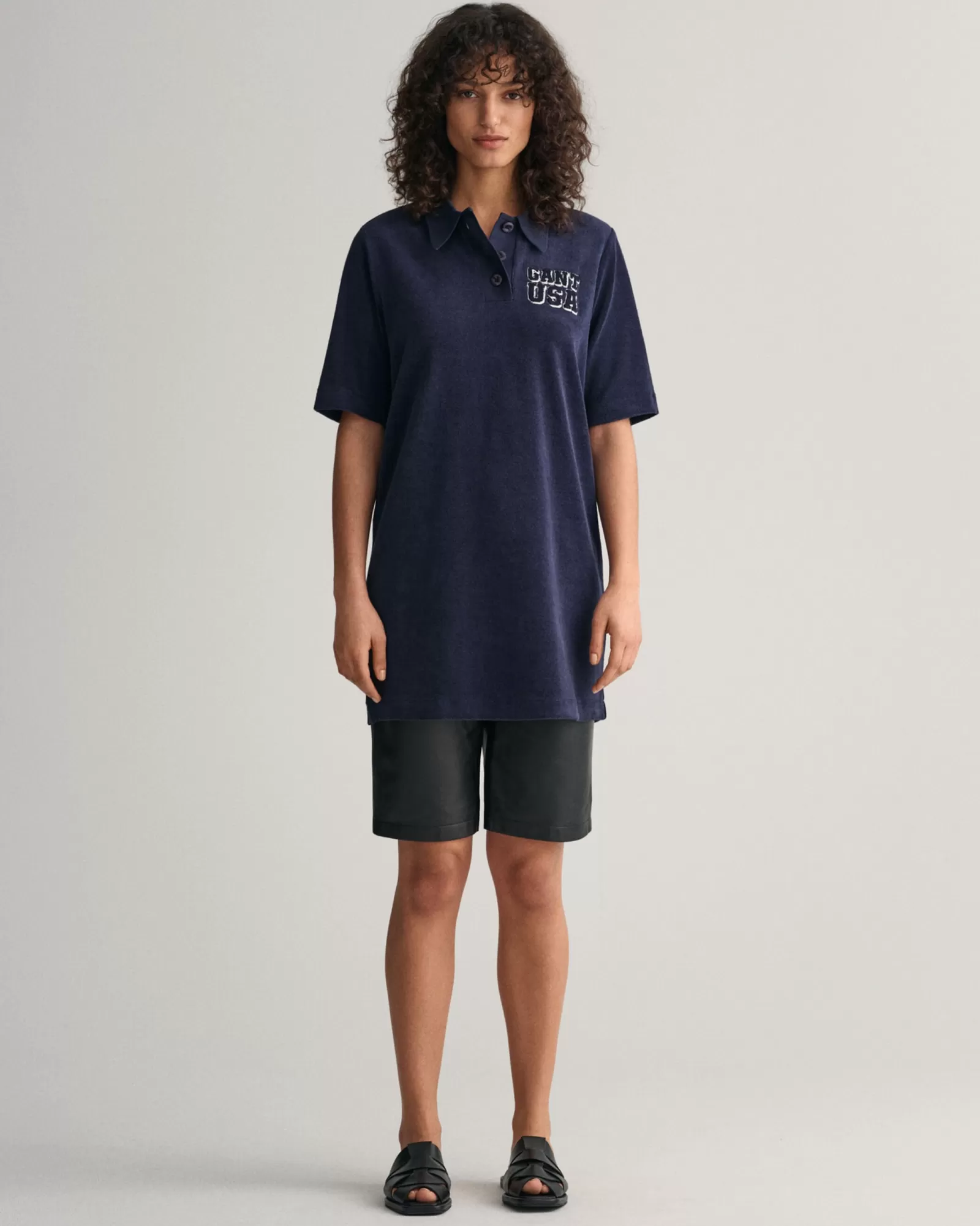 Women GANT Dresses*Terry Cloth Polo Dress EVENING BLUE