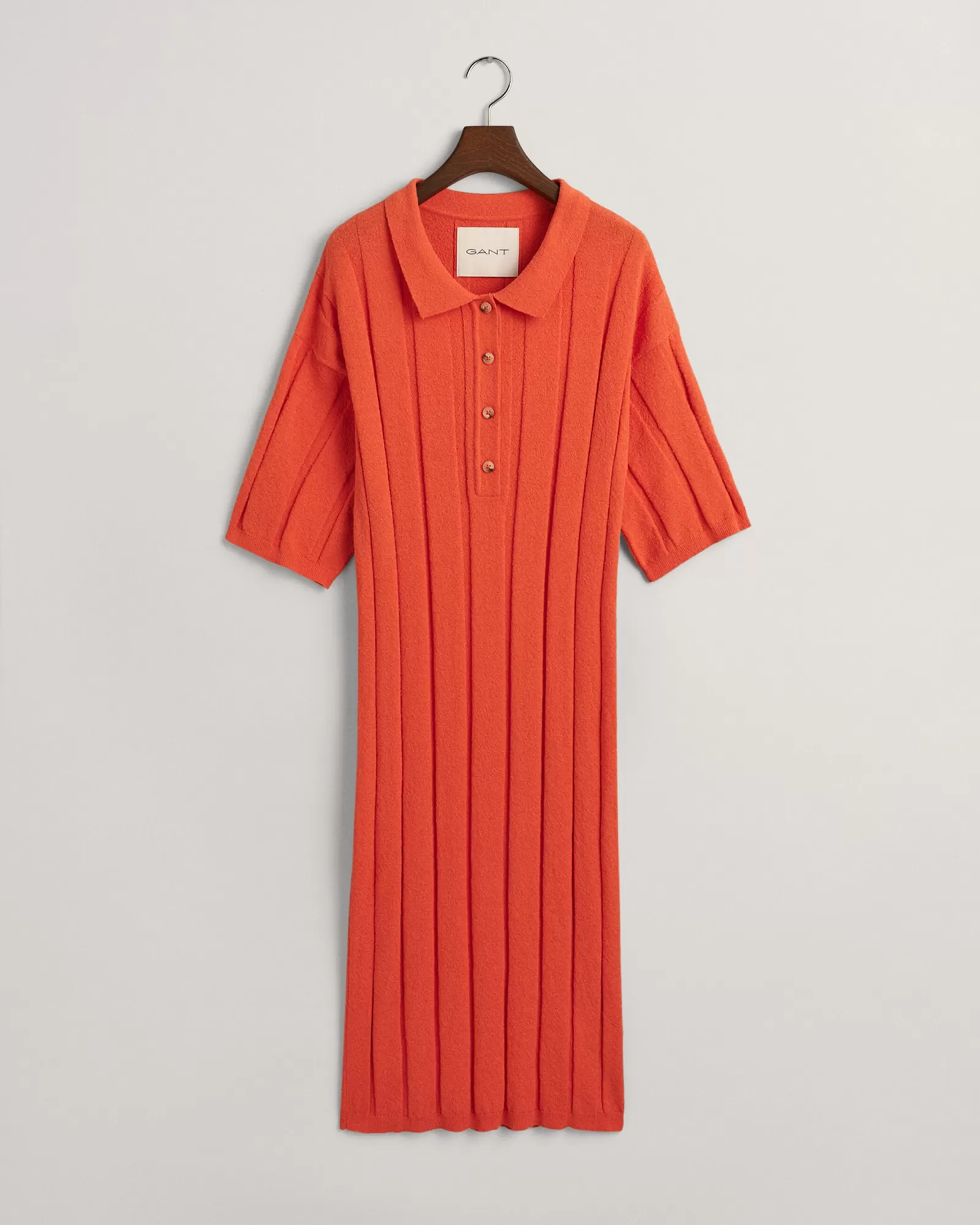 Women GANT Dresses*Terry Cloth Rib Polo Dress GRAPEFRUIT ORANGE