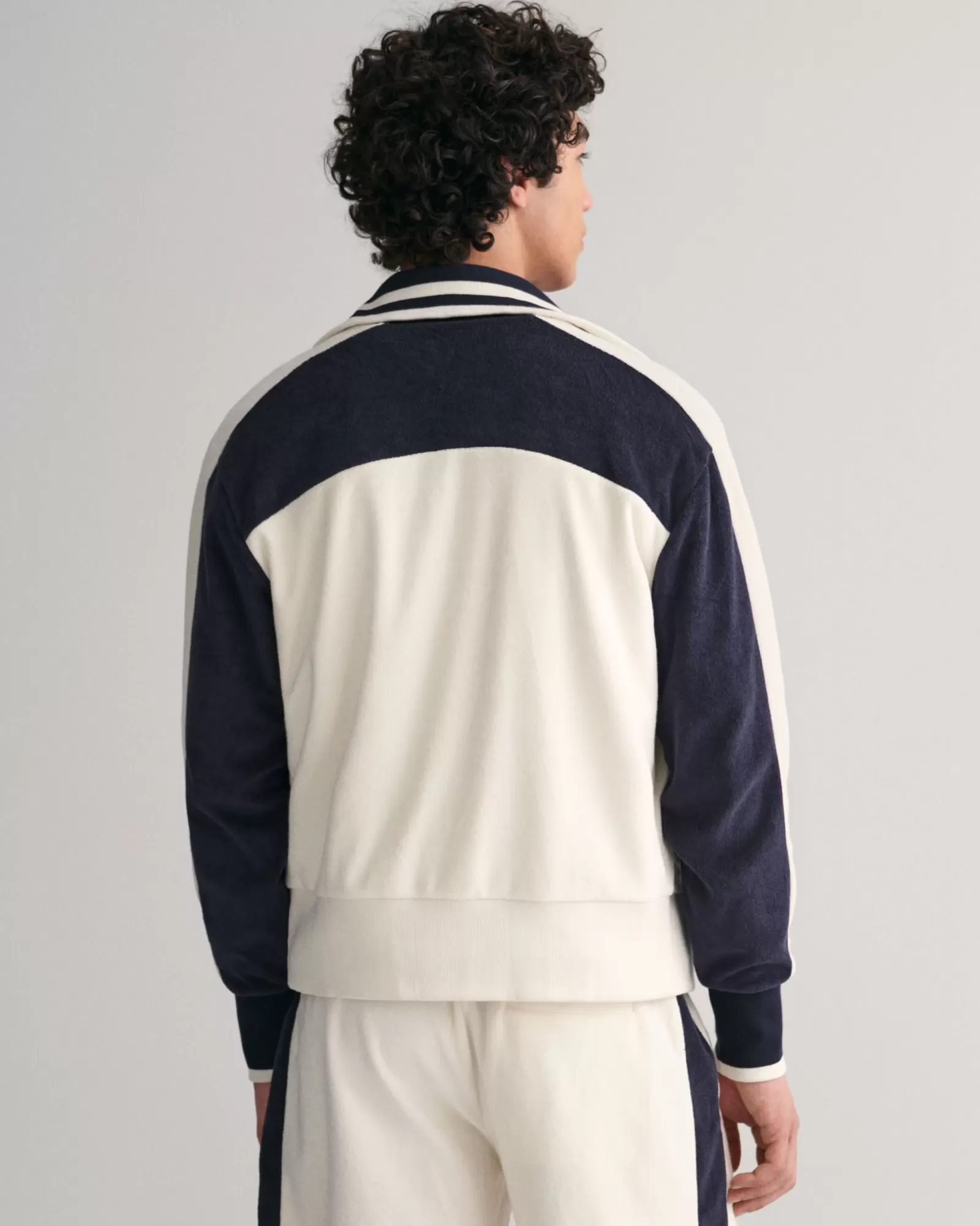 Men GANT Sweatshirts & Hoodies*Terry Cloth Zip Jacket EGGSHELL