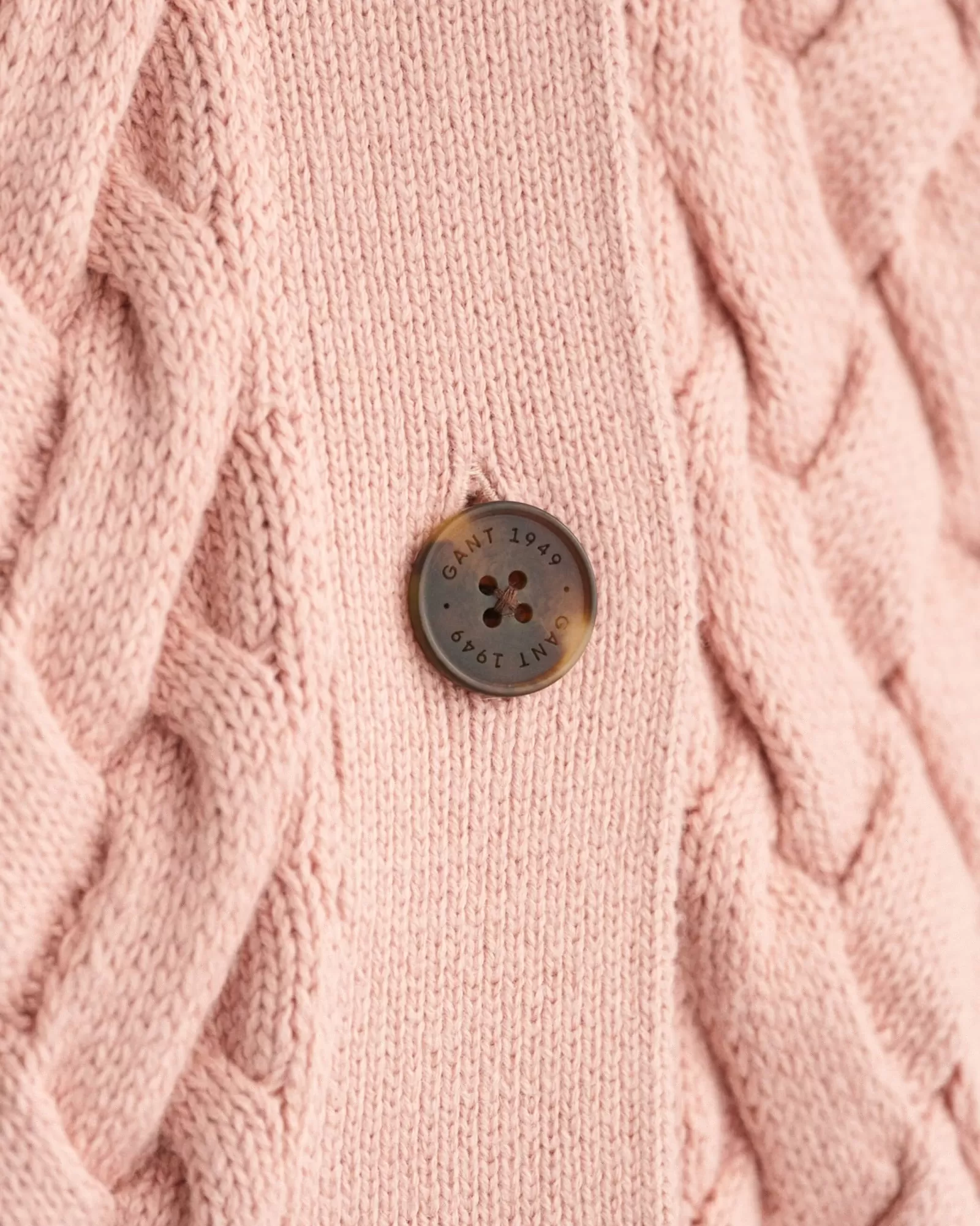 Women GANT Knitwear*Textured Cotton Cardigan DUSTY ROSE